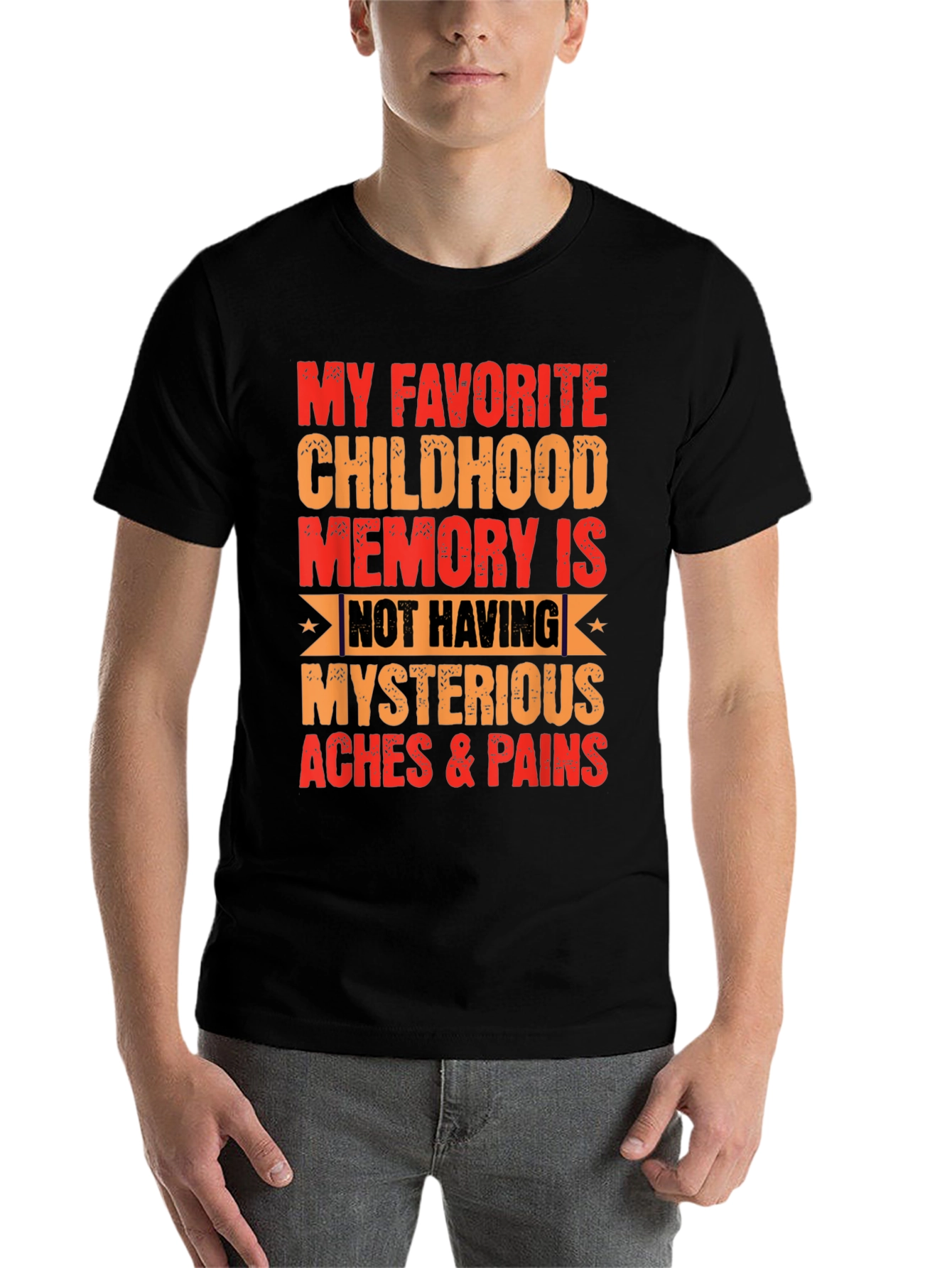 Black Funny My Favorite Childhood Memory T-Shirt view 7