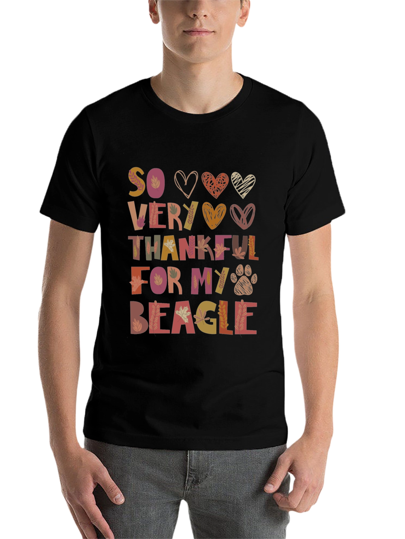 Black So Very Thankful For My Beagle T-Shirt view 7