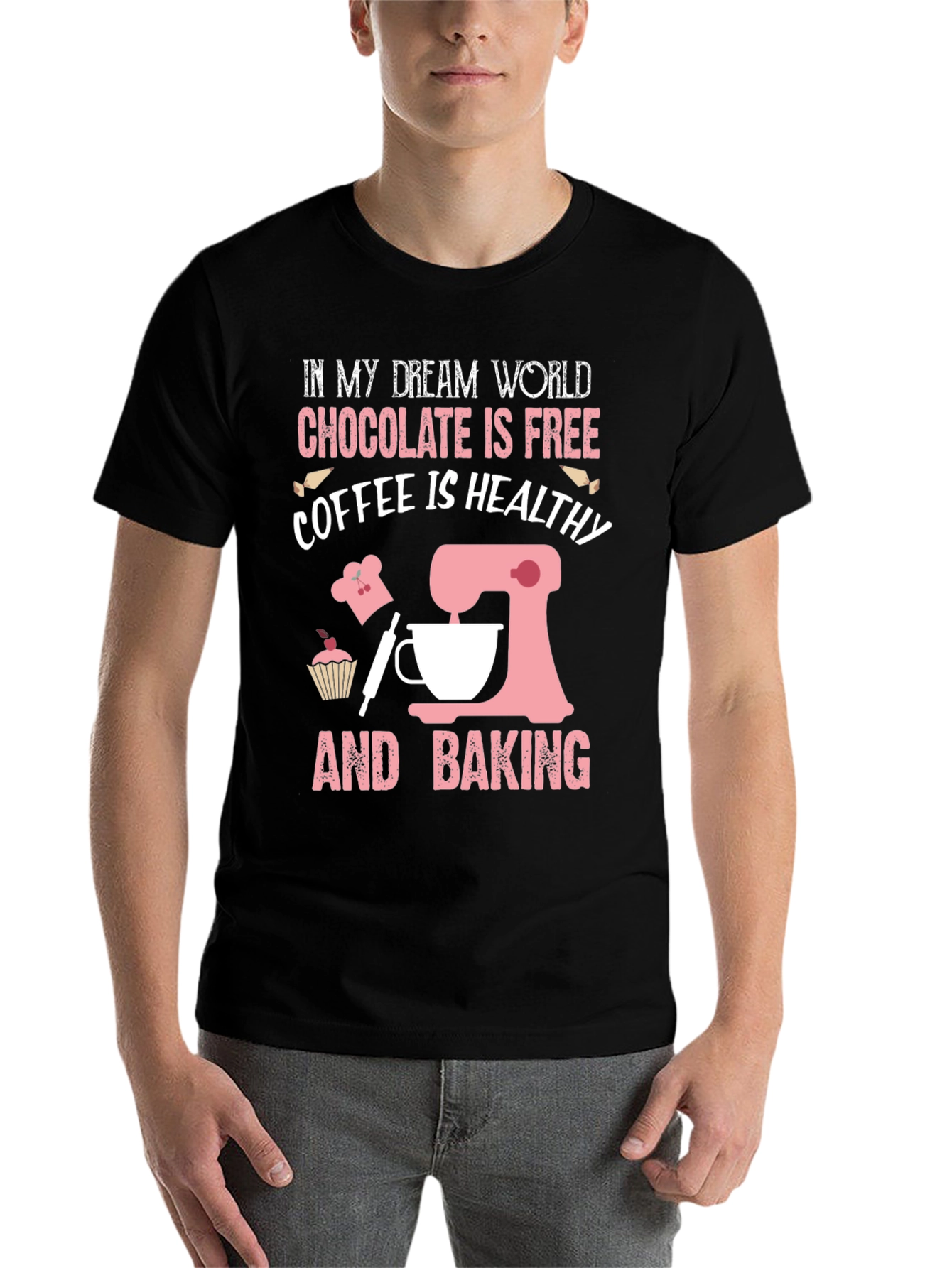 Black Dream World Baking T-Shirt view 7
