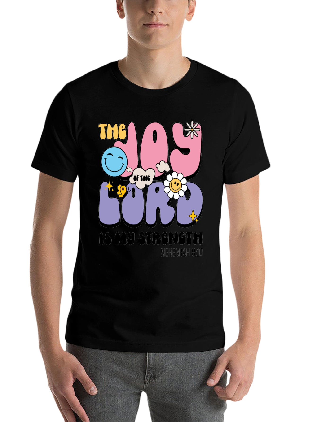 Black Joy of the Lord Christian Graphic Tee view 7