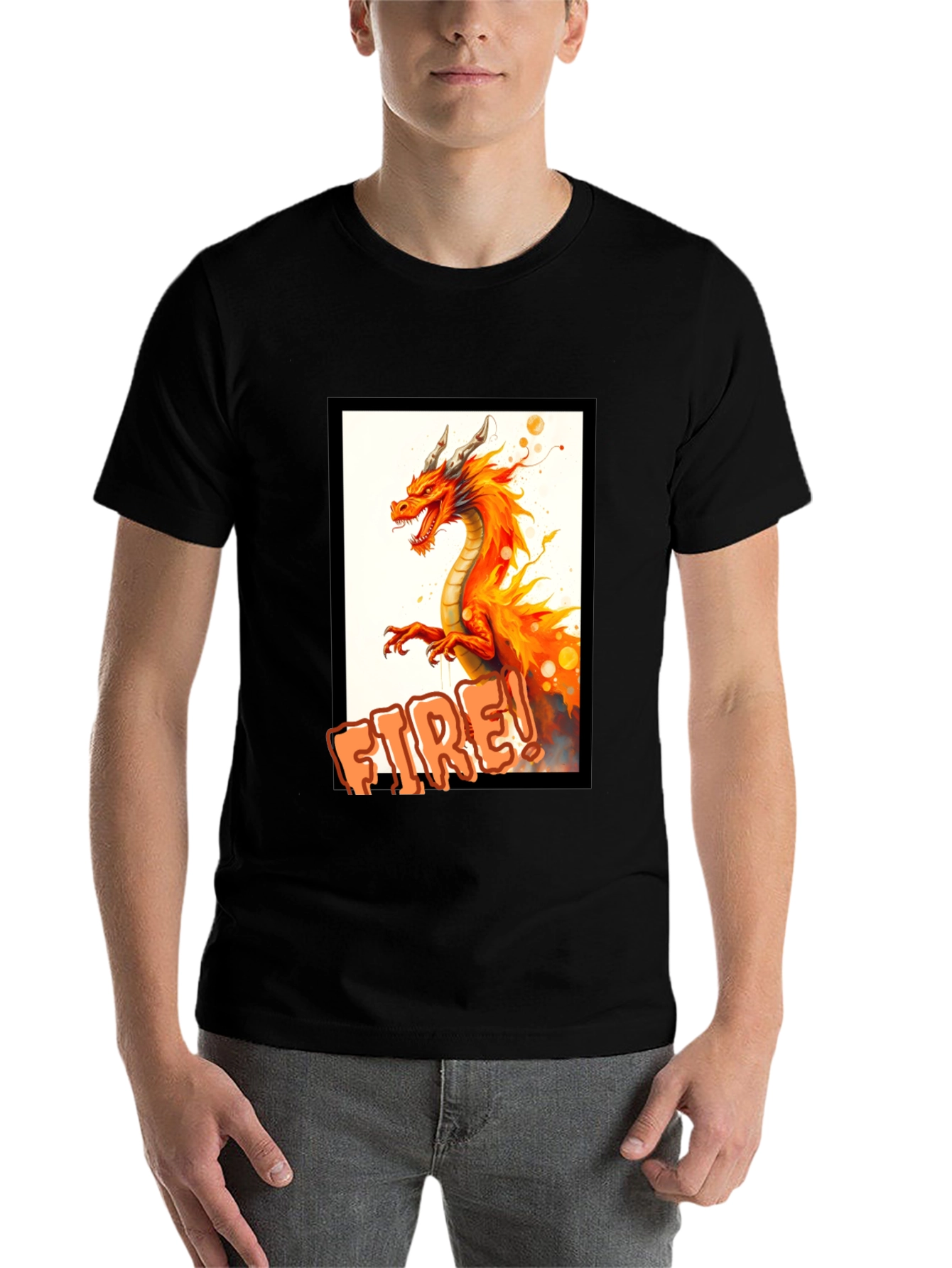 Black Fiery Dragon T-Shirt - Unleash the Dragon! view 7