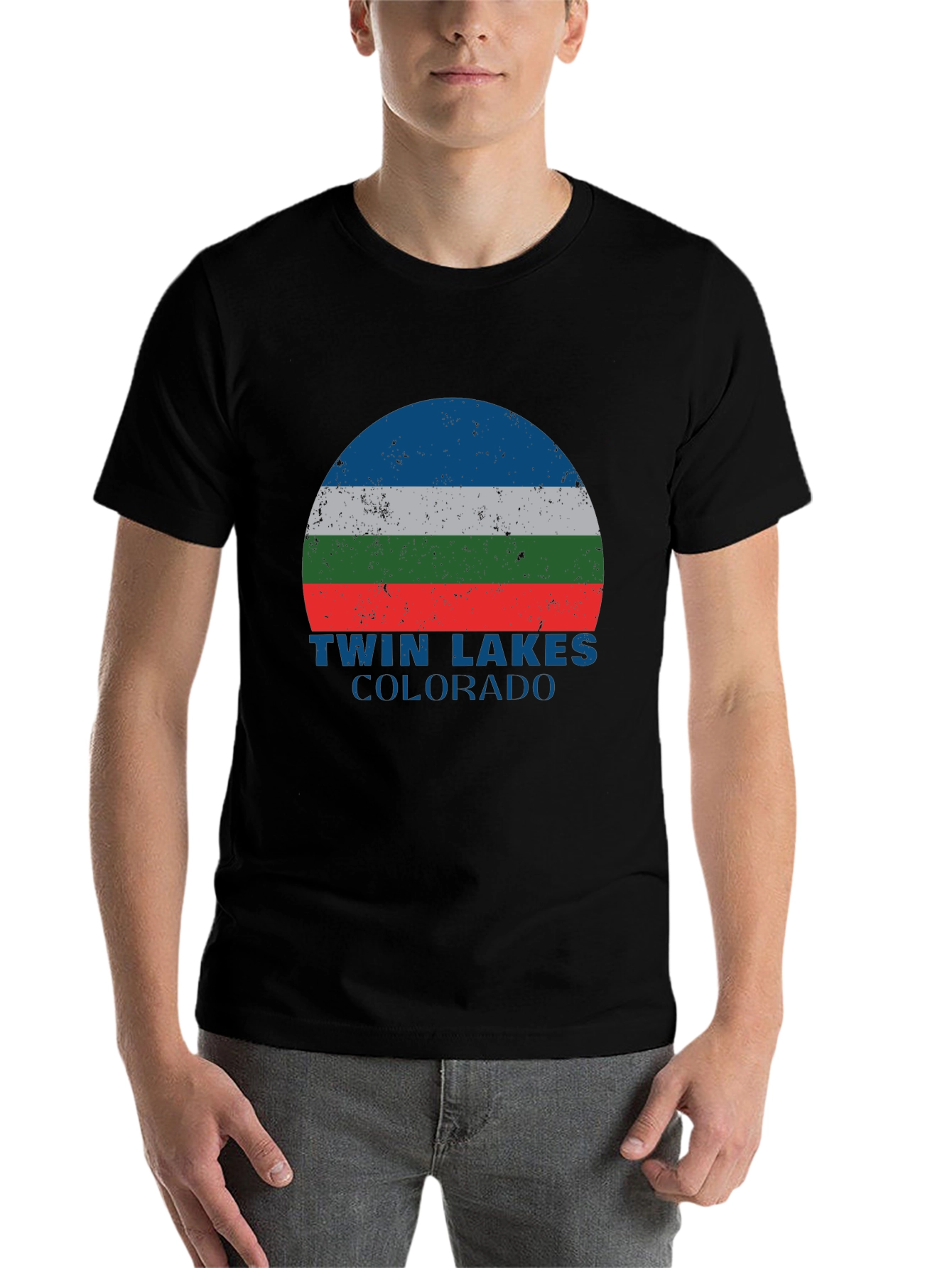 Black Twin Lakes Colorado Graphic T-Shirt view 7