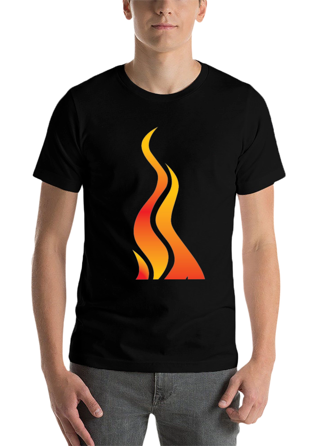 Black Flame Graphic Black T-Shirt view 7