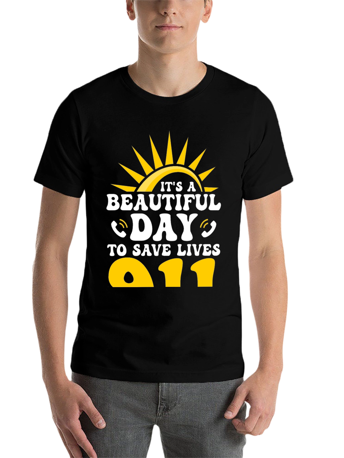 Black It's A Beautiful Day To Save Lives T-Shirt view 7