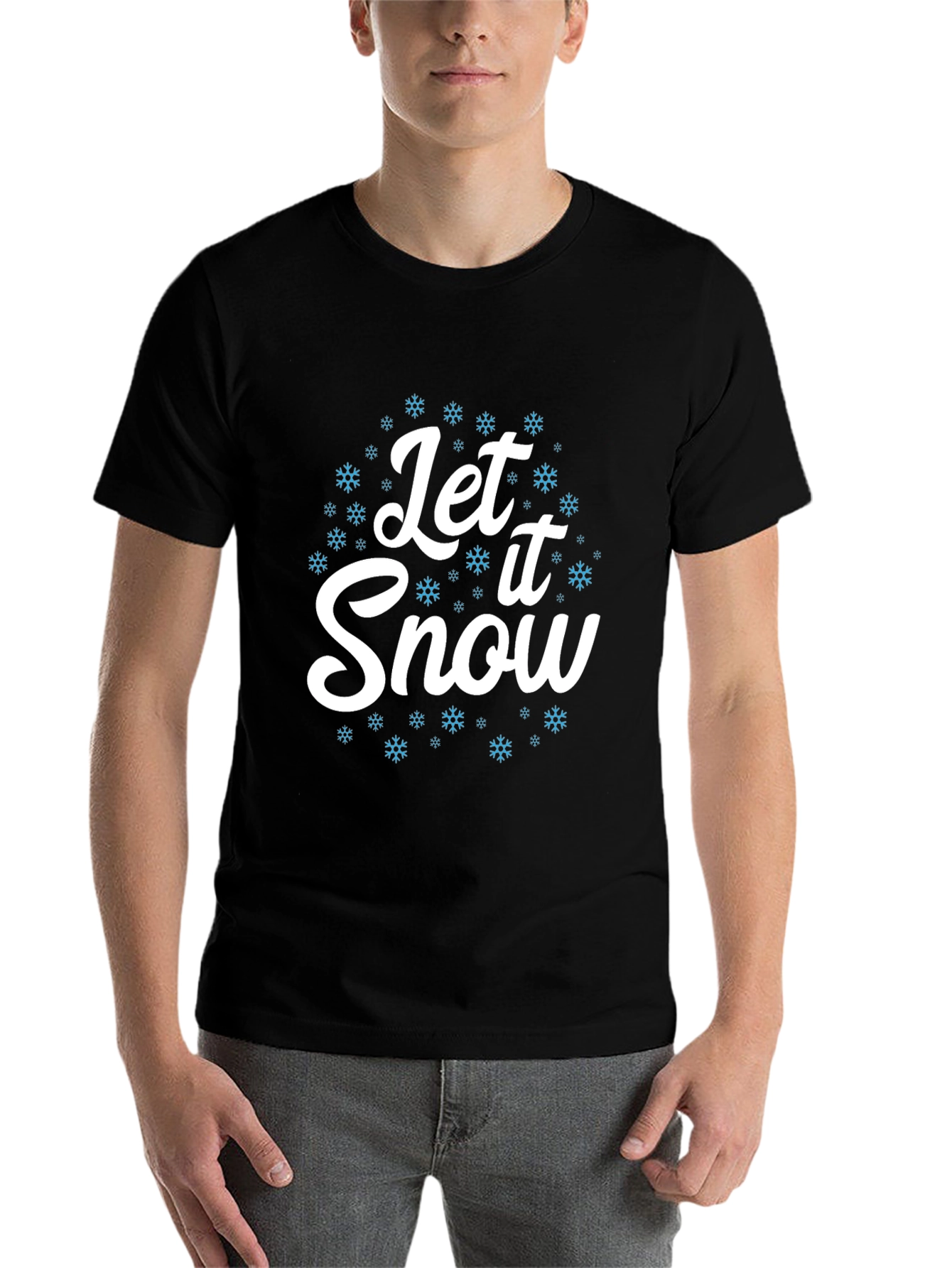 Black Let It Snow Graphic Tee - Holiday Season view 7