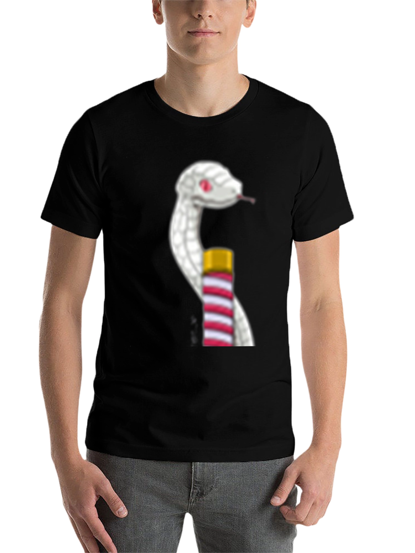 Black Snake & Staff T-Shirt - Stylish Graphic Tee view 7