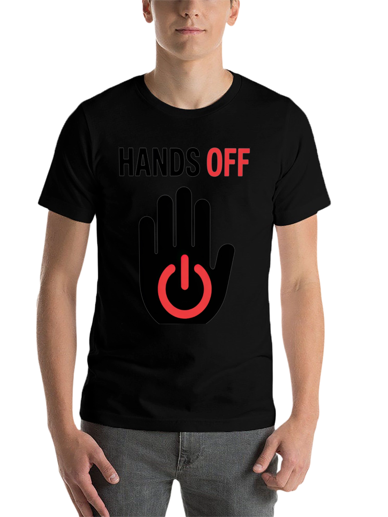 Black Hands Off Graphic T-Shirt - Black view 7