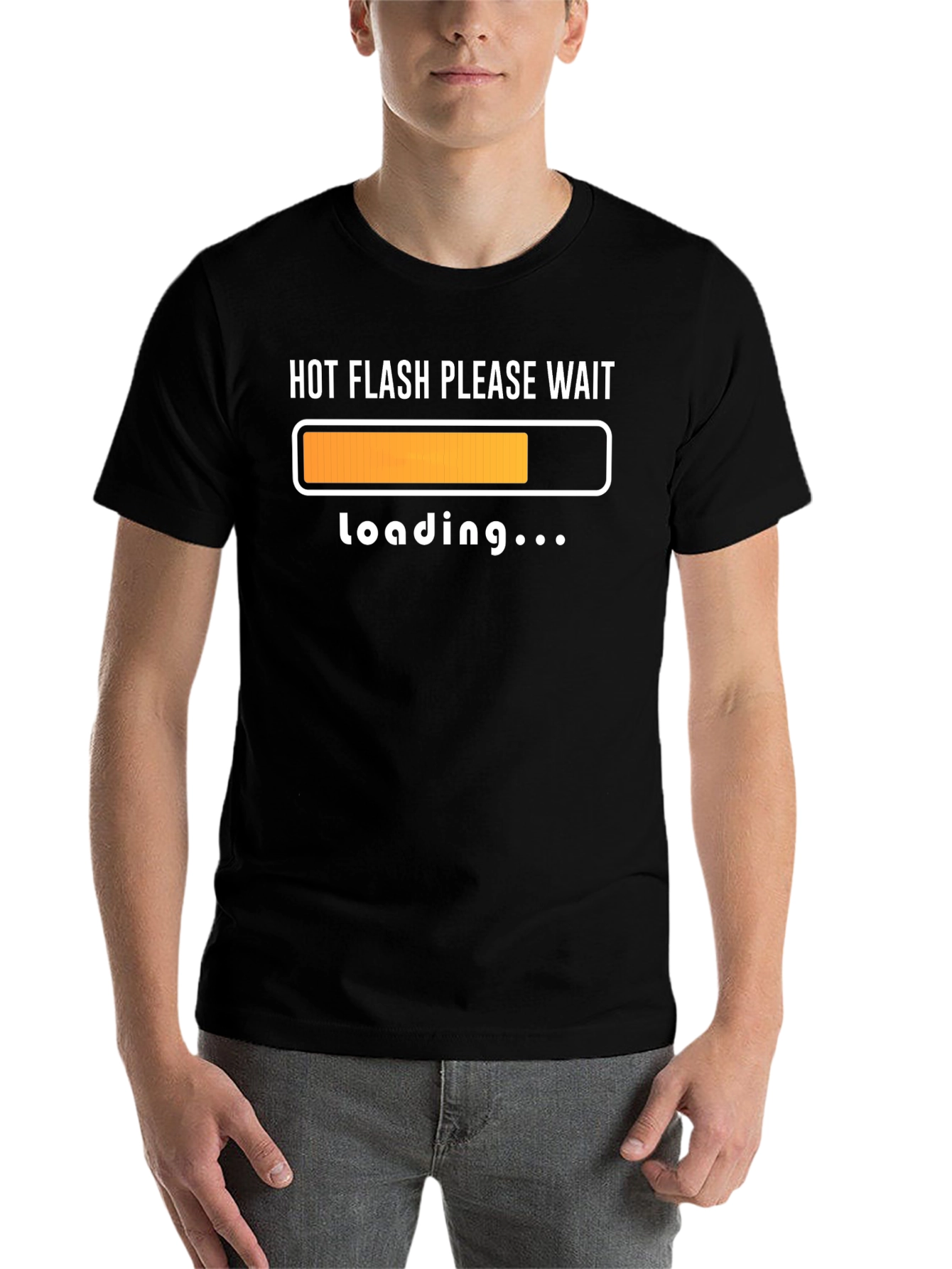 Black Hot Flash Loading T-Shirt Funny Menopause Tee view 7