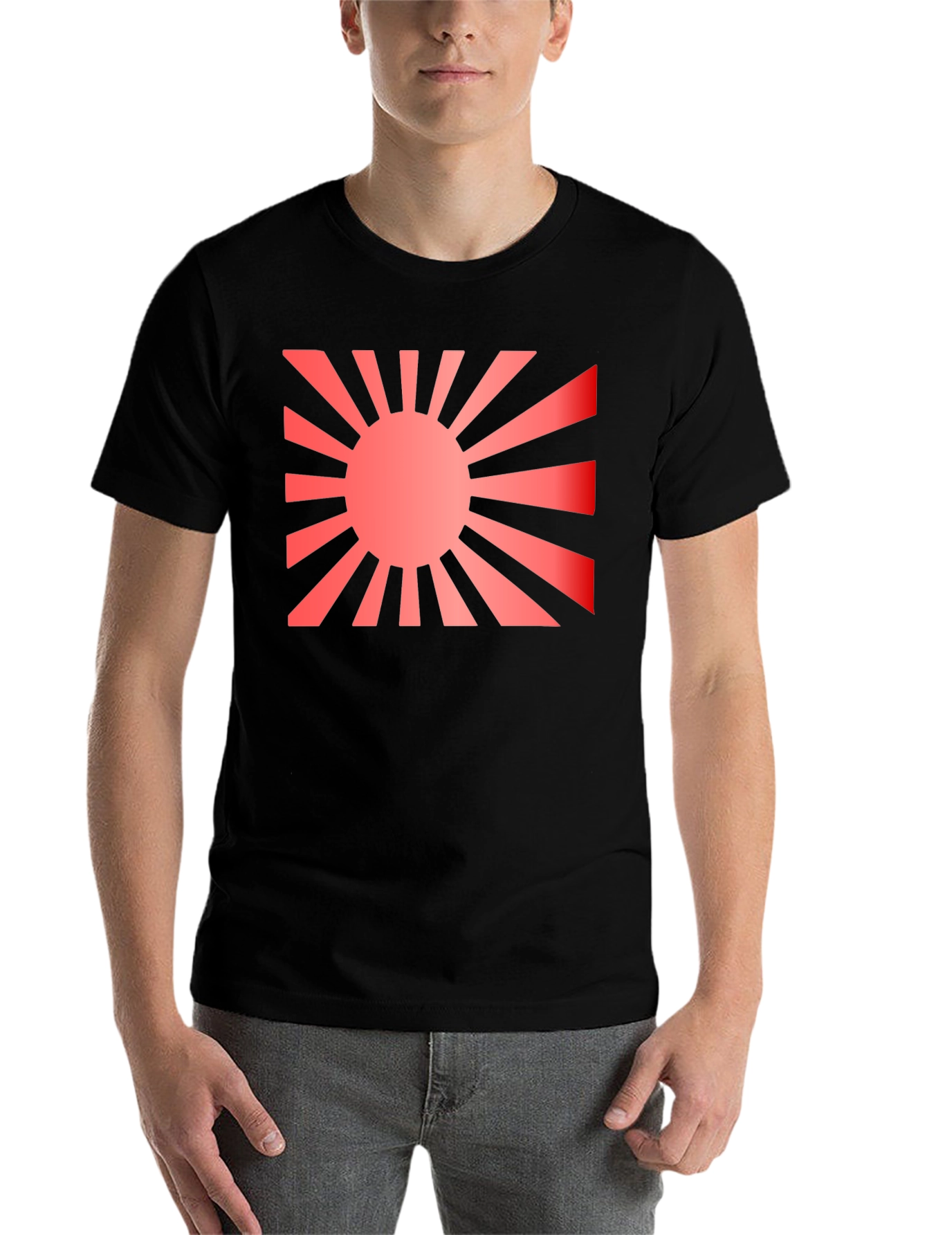 Black Rising Sun Graphic Black T-Shirt view 7