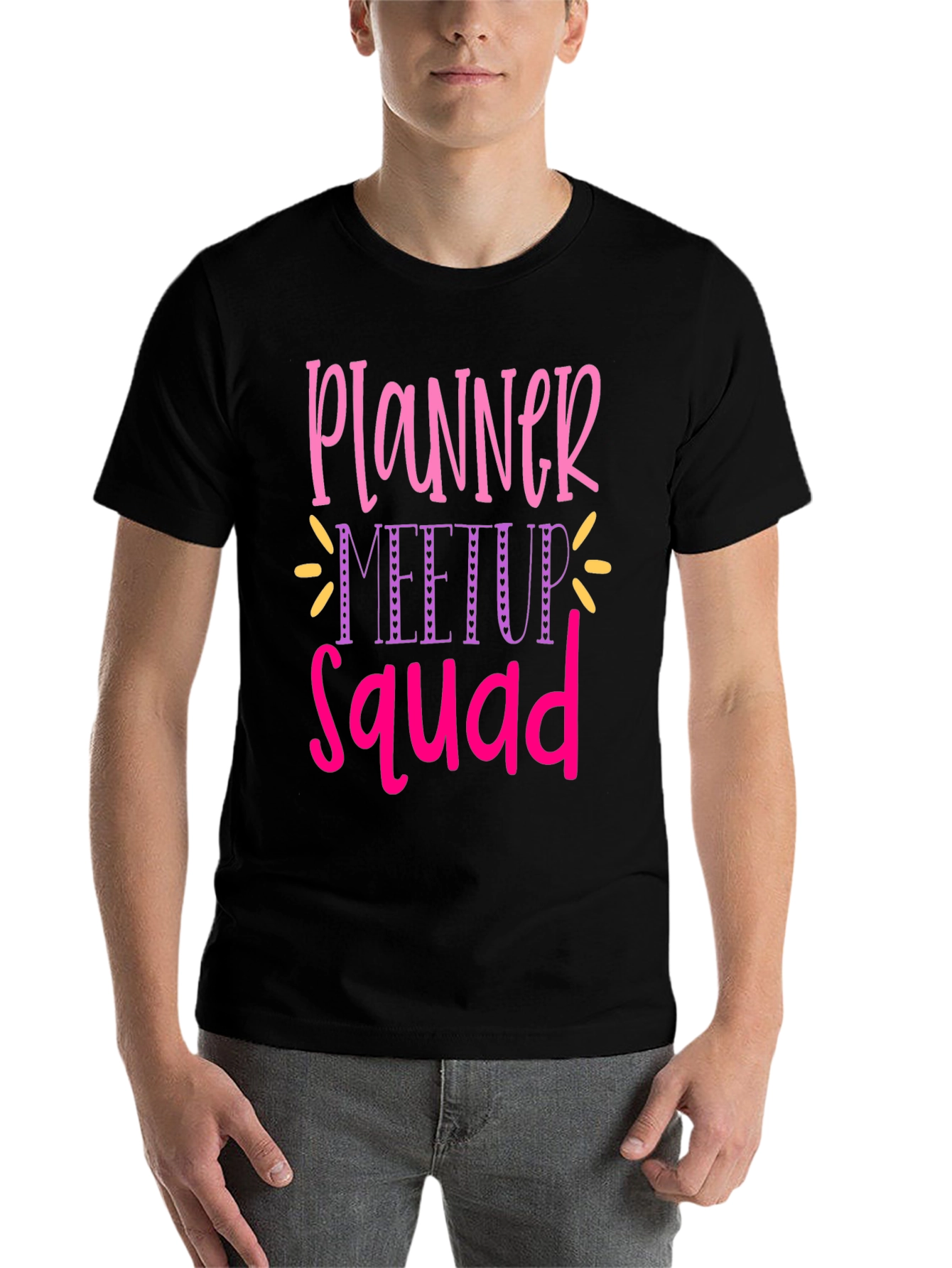Black Planner Meetup Squad Graphic Tee view 7