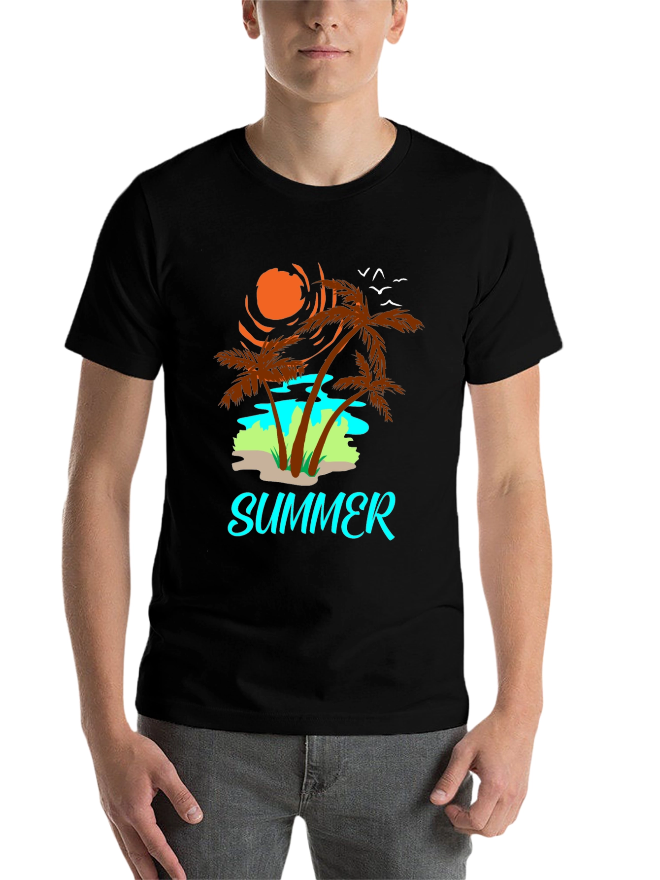 Black Summer Vibes Graphic T-Shirt view 7