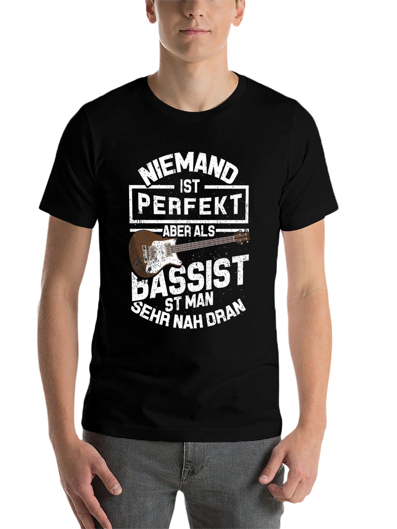 Black Bassist T-Shirt - "Niemand ist Perfekt" view 7