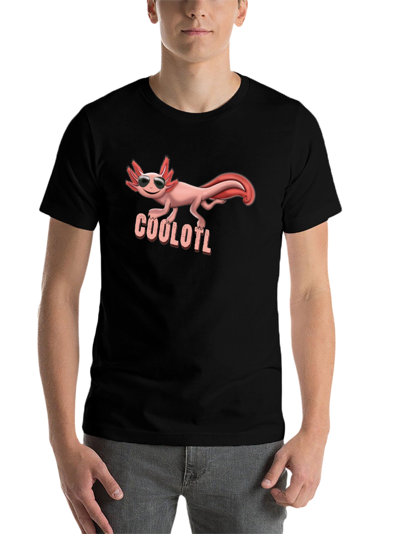 Black Cool Axolotl Graphic Tee - Black T-Shirt view 7