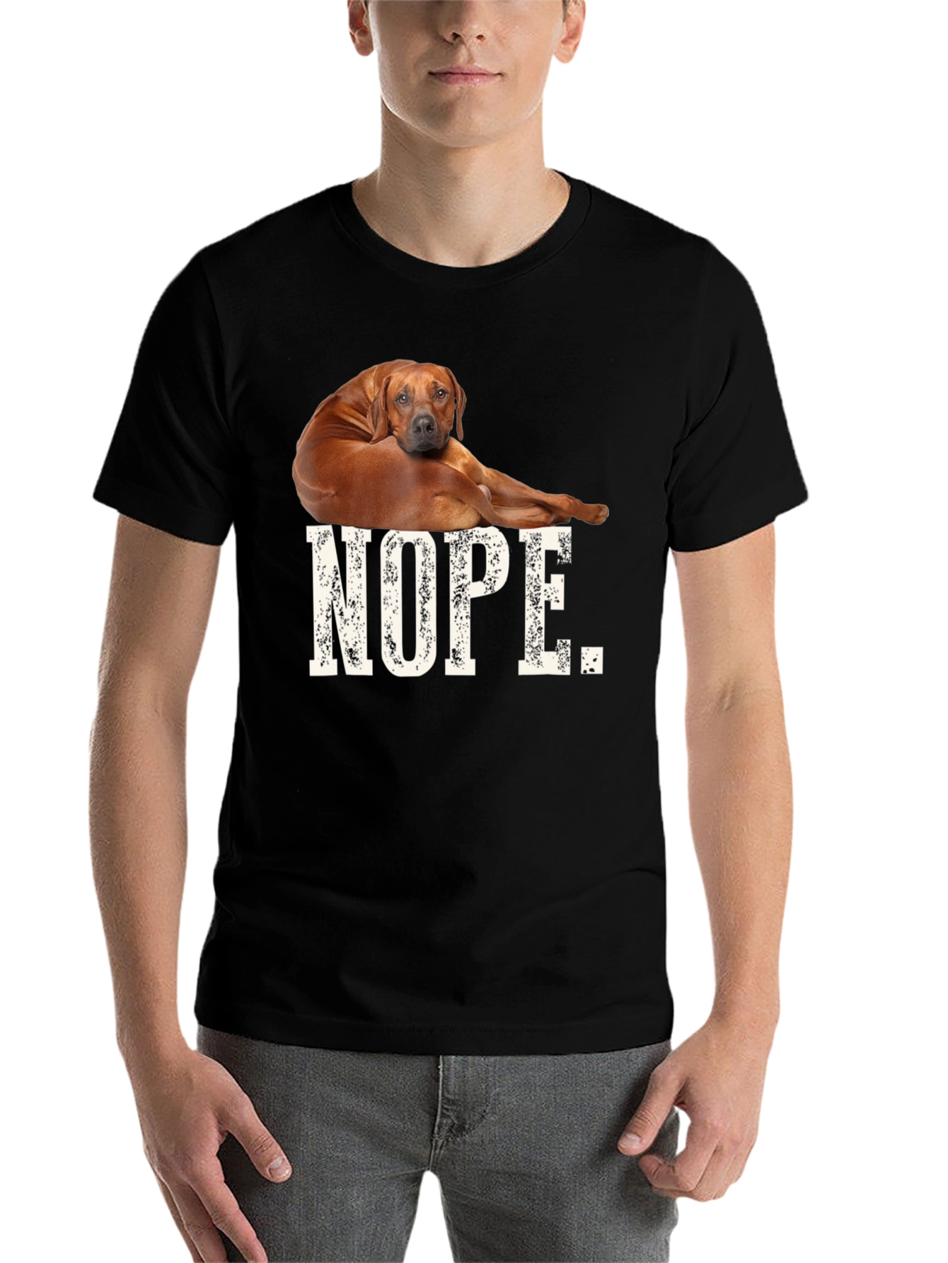 Black Nope Dog T-Shirt, Funny Novelty Tee view 7