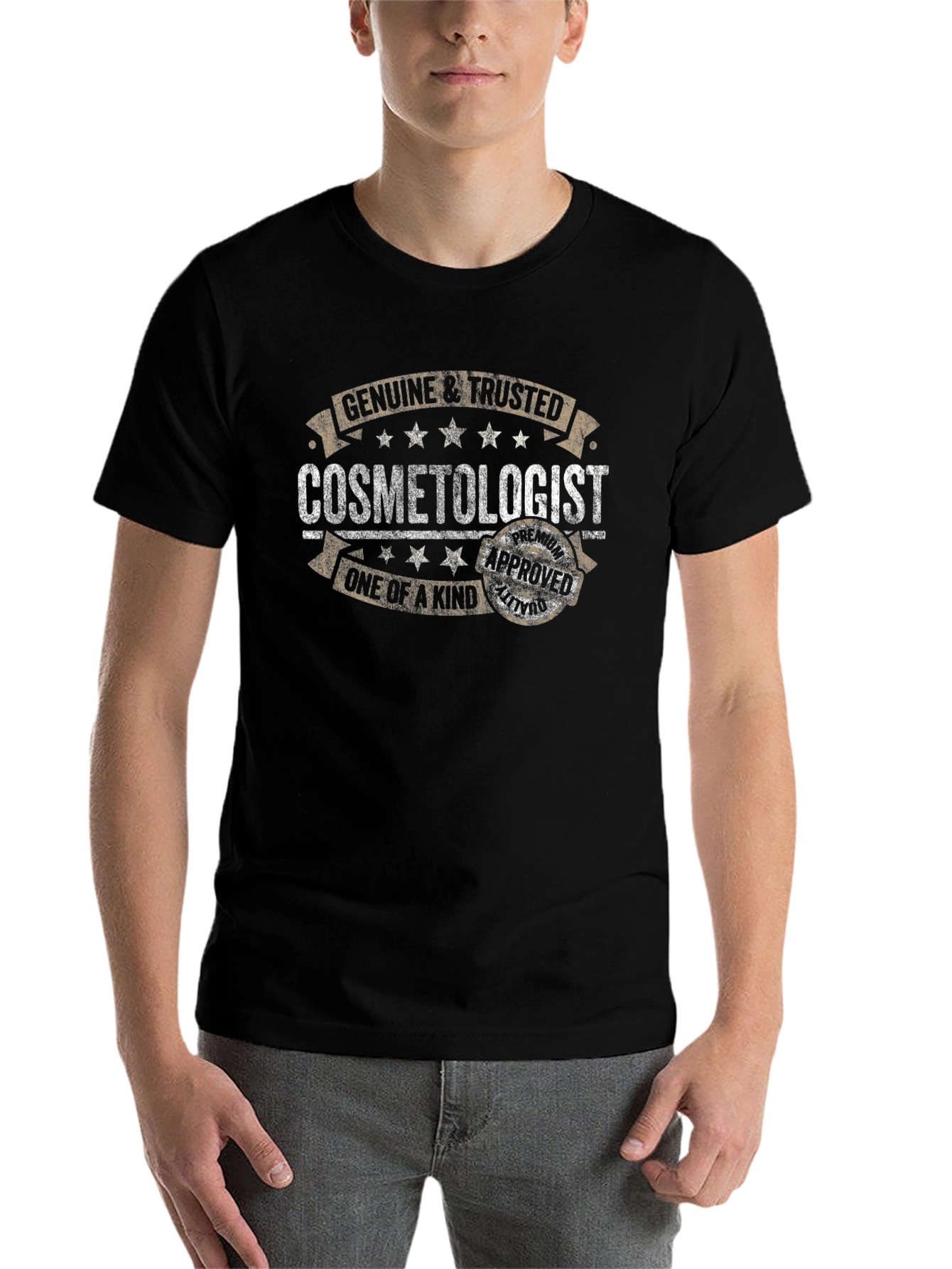 Black Genuine & Trusted Cosmetologist Black T-Shirt view 7