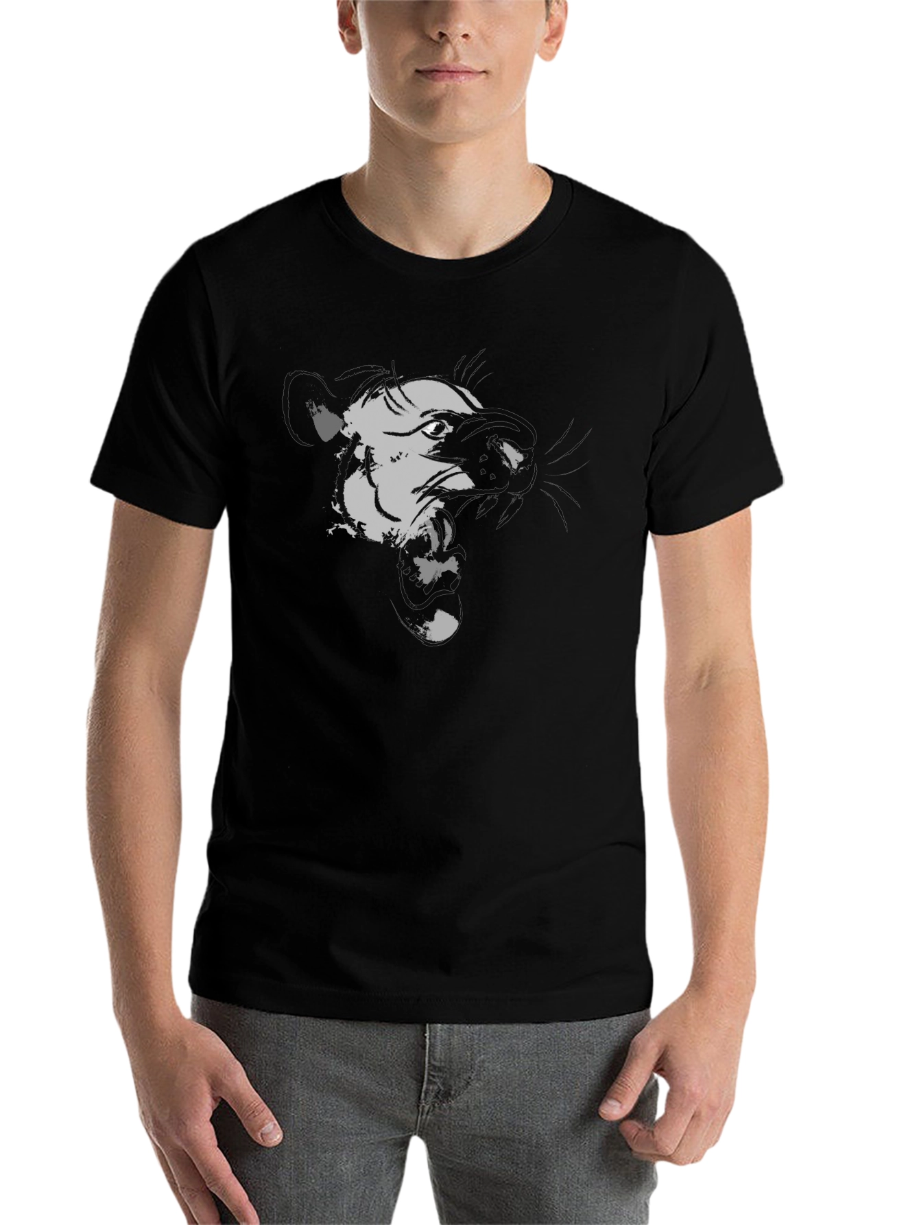 Black Black Graphic Tee - Ferocious Weasel Design view 7