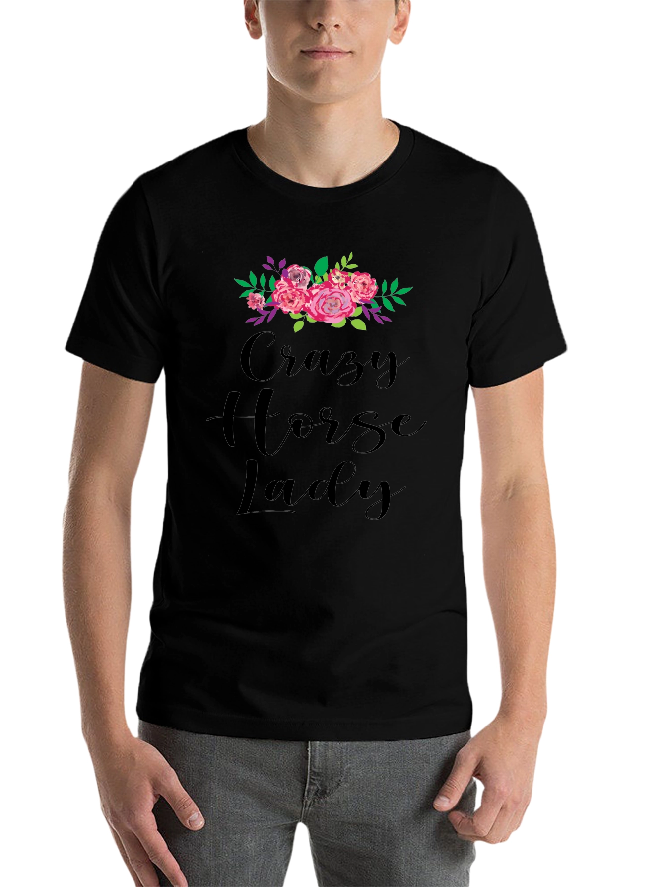 Crazy Horse Lady Floral Graphic Tee - Black - 7