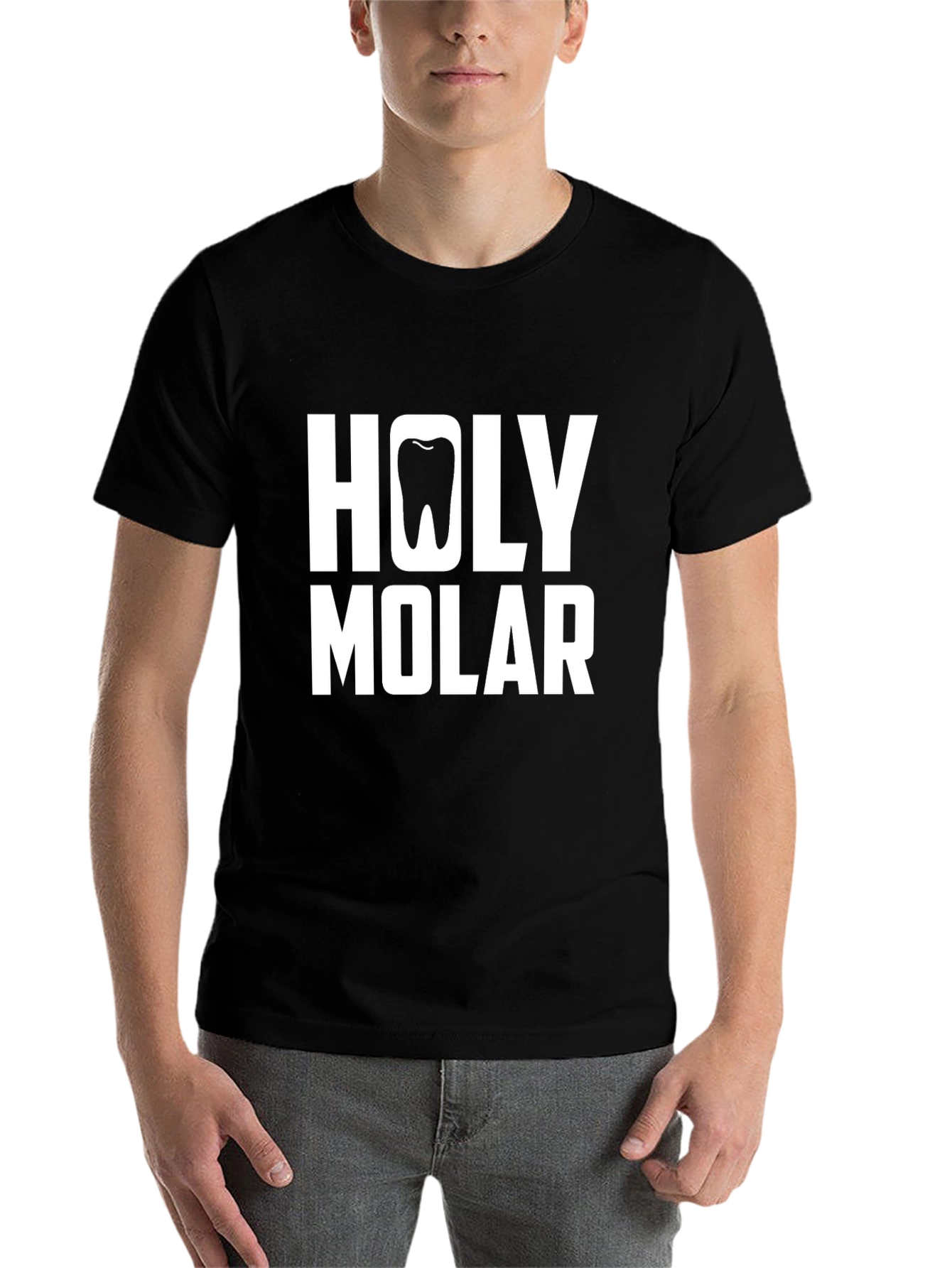 Black Holy Molar Graphic Tee - Dental Humor T-Shirt view 7