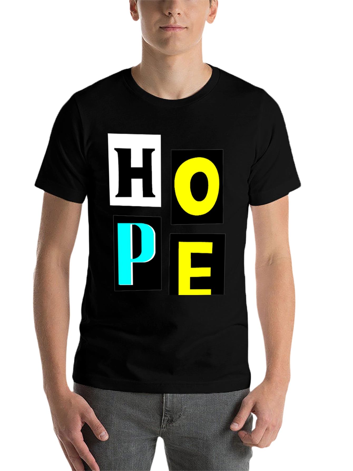 Black HOPE Graphic Tee - Stylish Motivational T-Shirt view 7