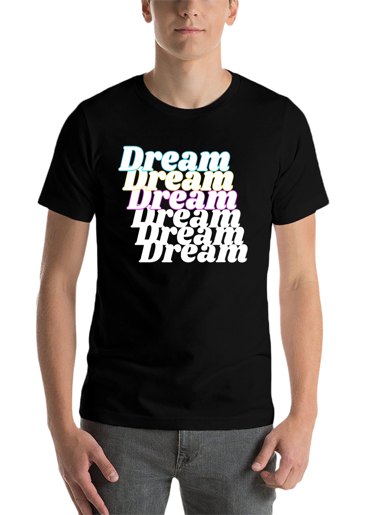 Black Dream Stacked Graphic T-Shirt - Black view 7