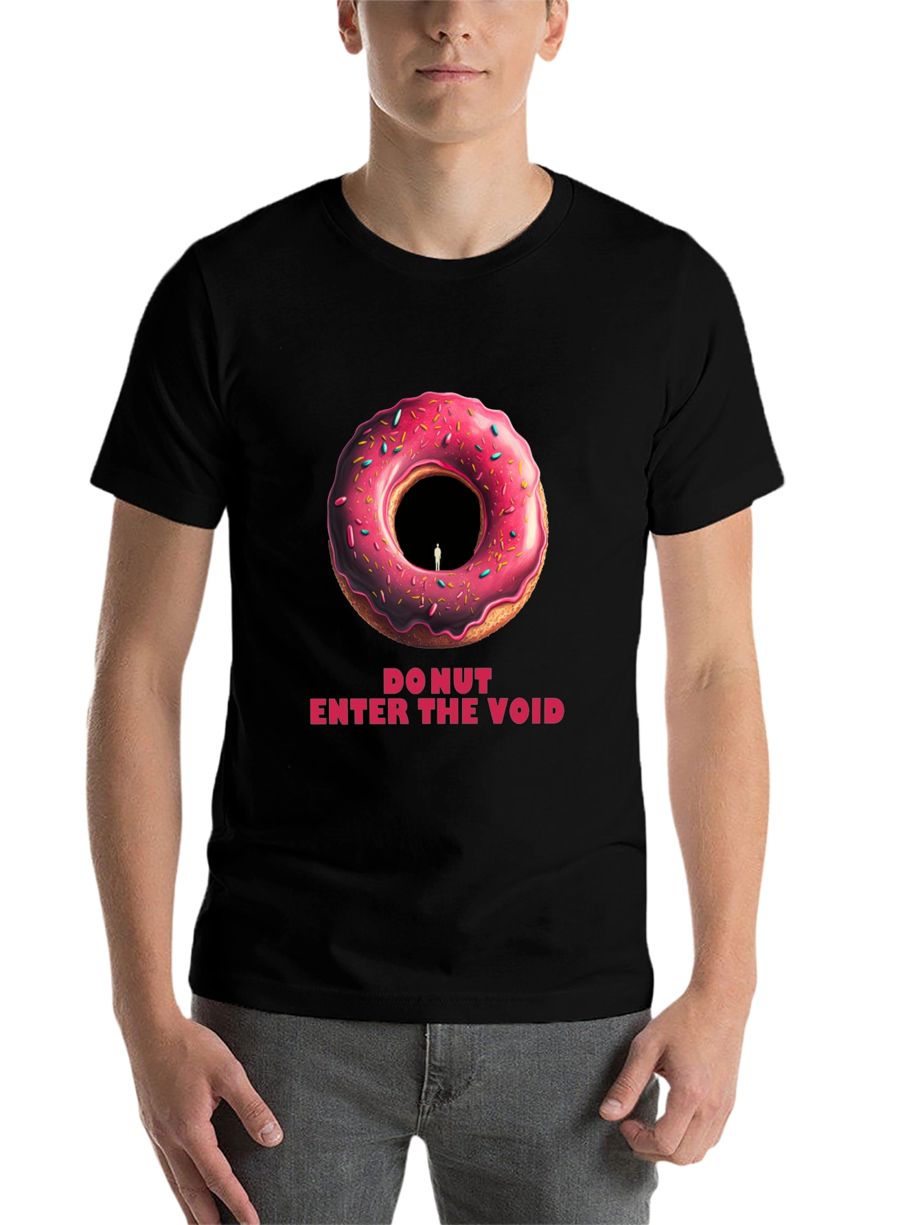 Black Donut Enter the Void T-Shirt - Unique Graphic Tee view 7