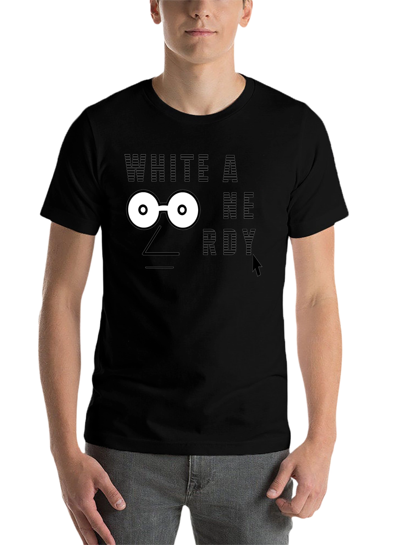 Black White a Nerd? Funny Graphic Novelty T-Shirt view 7