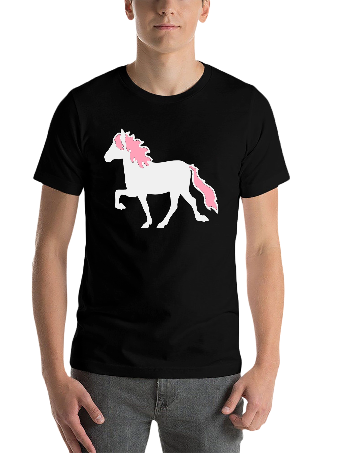 Black Unicorn Graphic Print Black T-Shirt view 7
