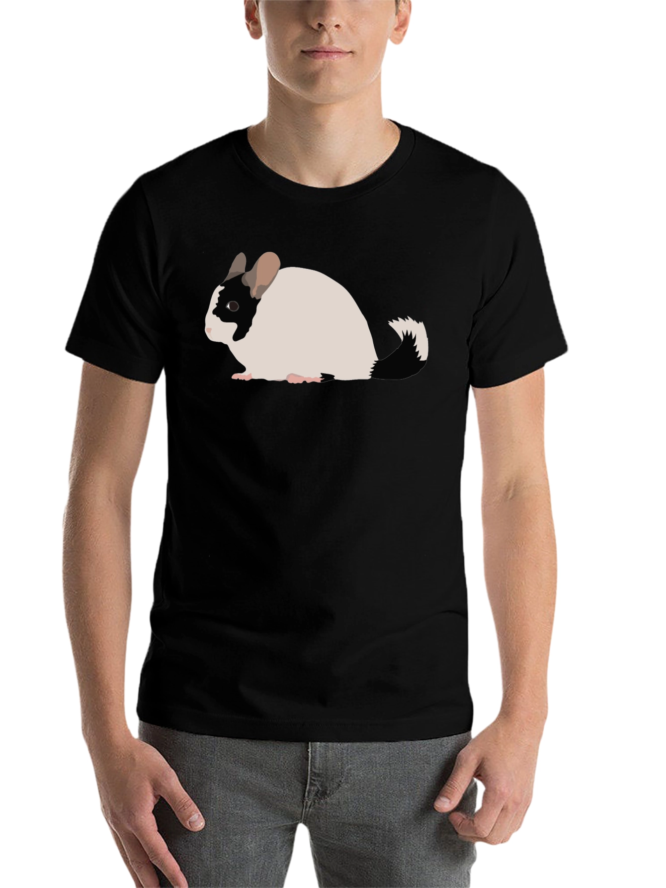Black Chinchilla Graphic Tee - Cute Rodent Shirt view 7