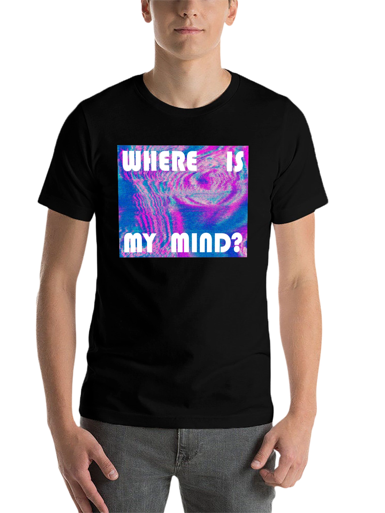 Black Mind-Bending Graphic Tee: Where Is My Mind? Shirt view 7