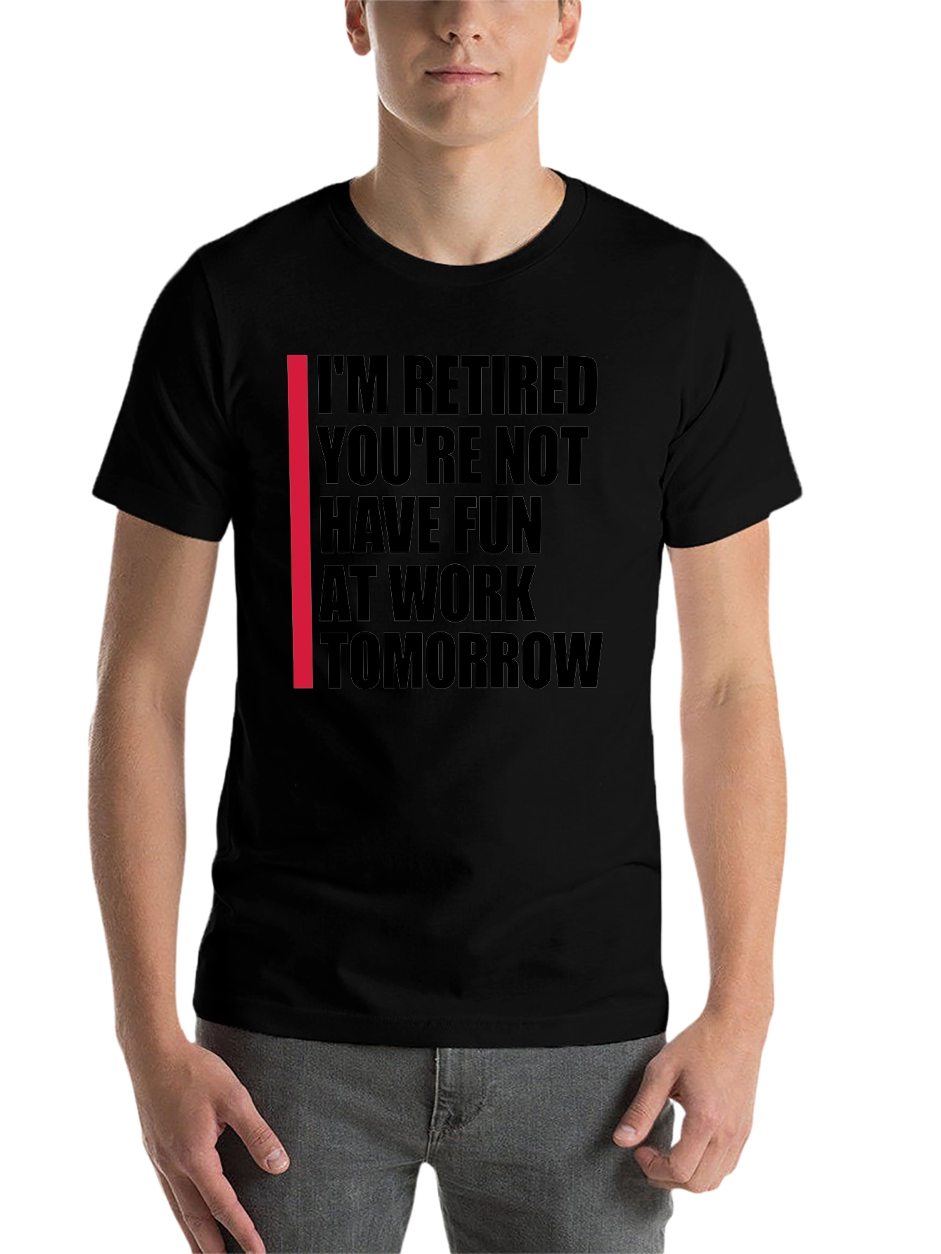 Black I'm Retired T-Shirt view 7