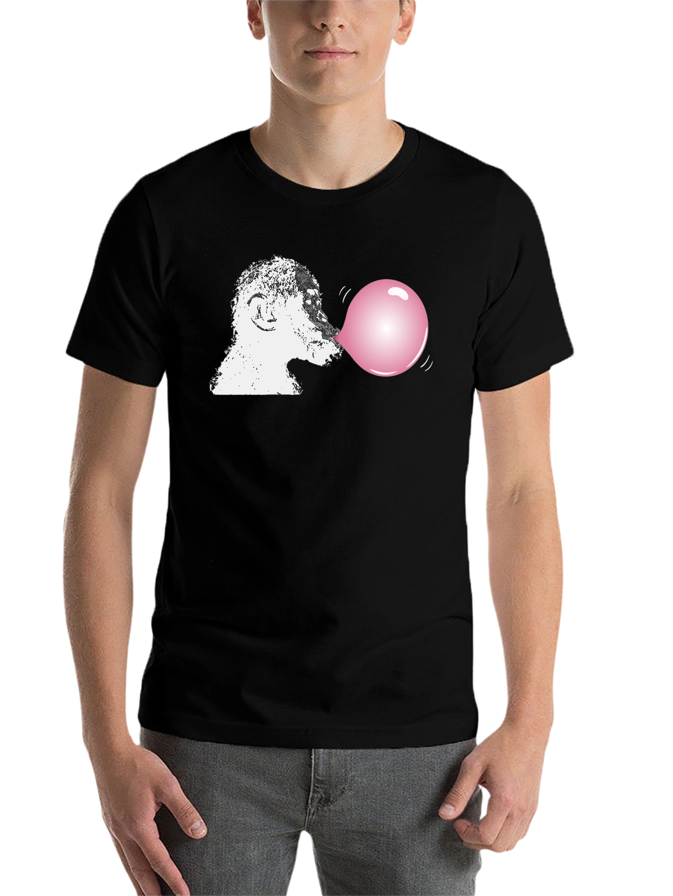 Black Monkey Blowing Bubblegum T-Shirt view 7