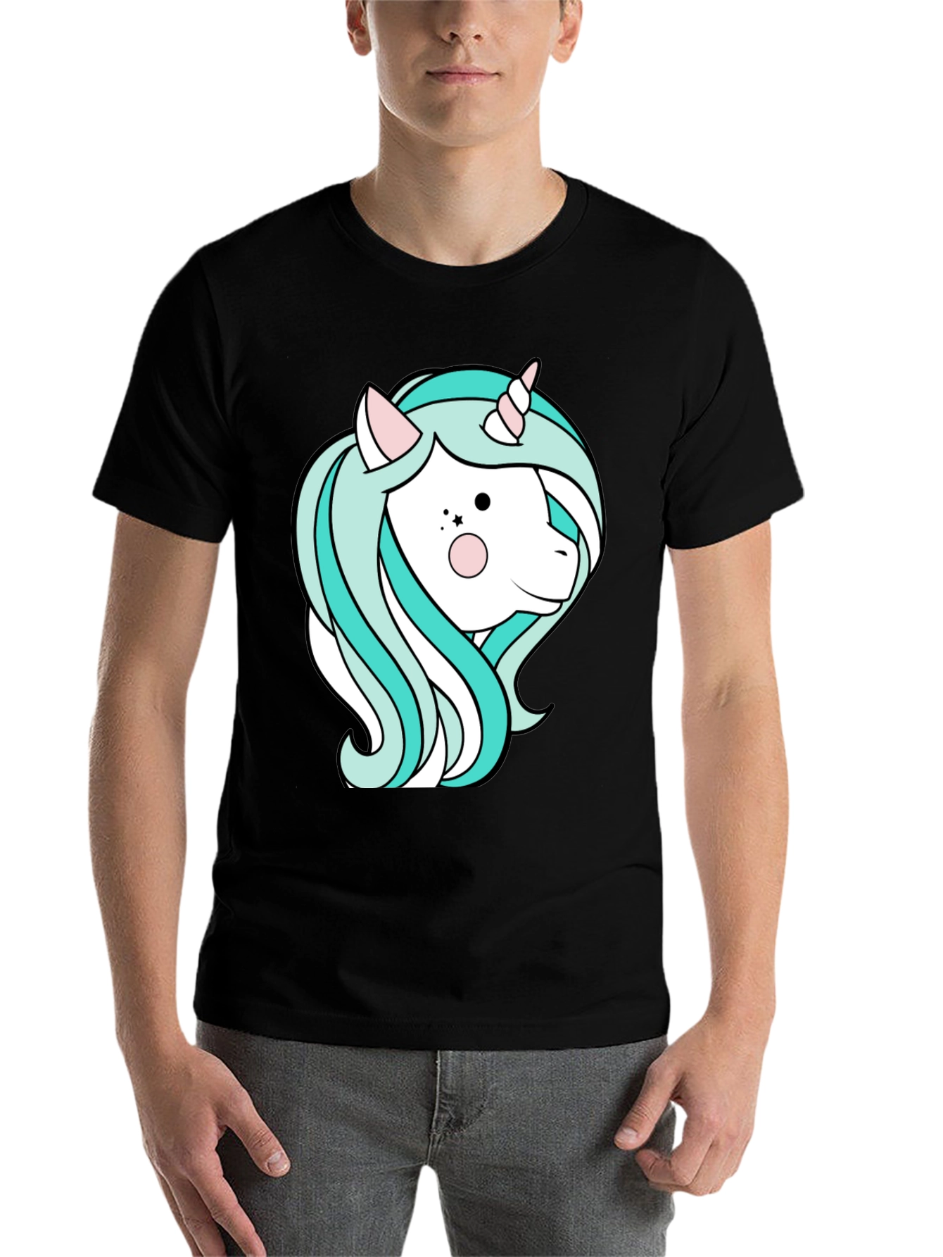 Black Unicorn Graphic T-Shirt - Black Cotton Tee view 7