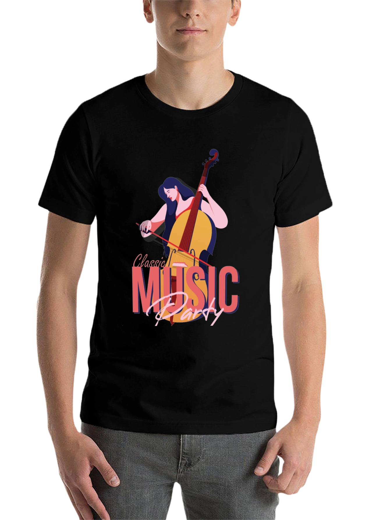 Black Classic Music Party Graphic T-Shirt view 7