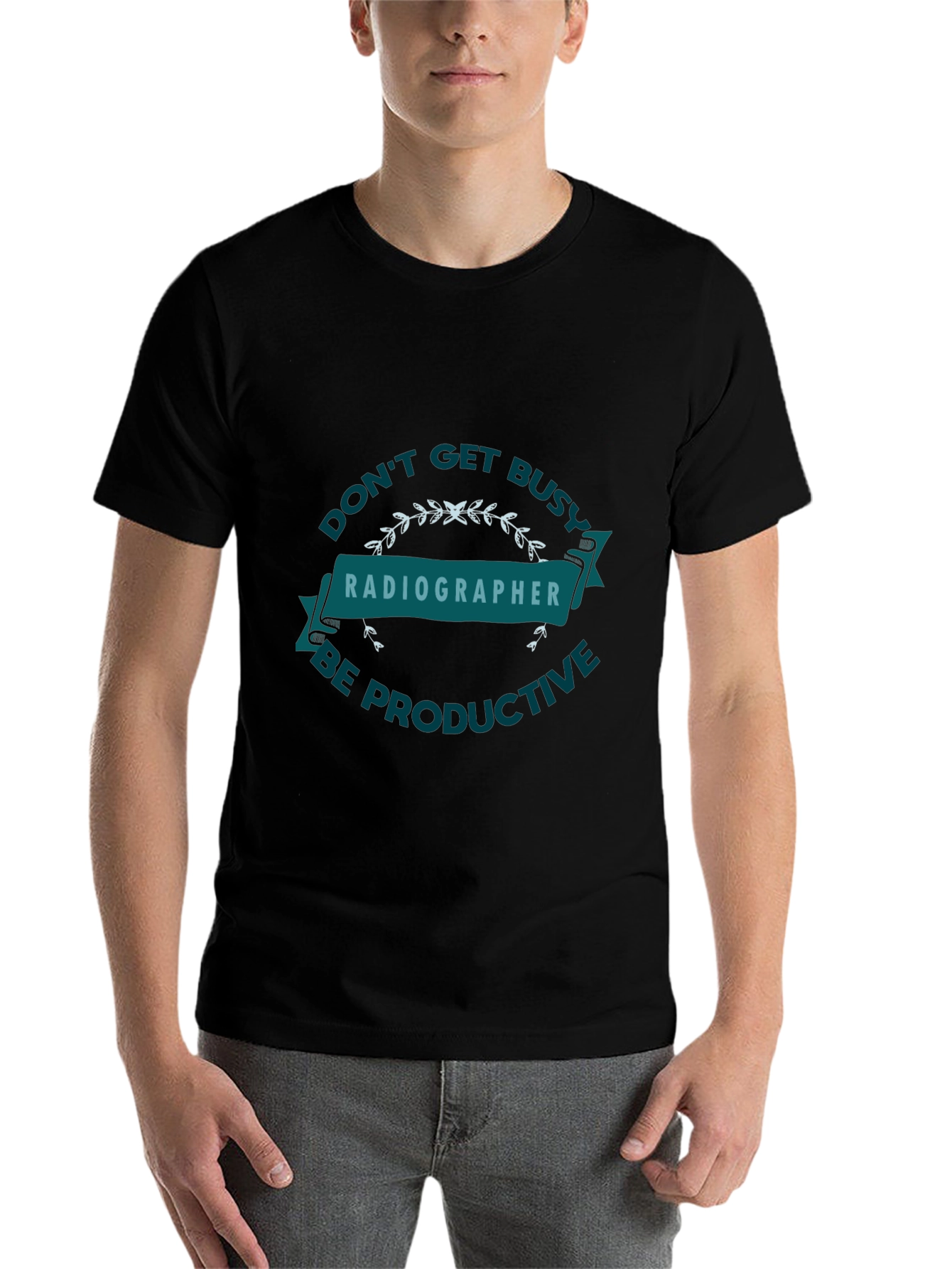 Black Radiographer Tee - Don't Get Busy, Be Productive view 7
