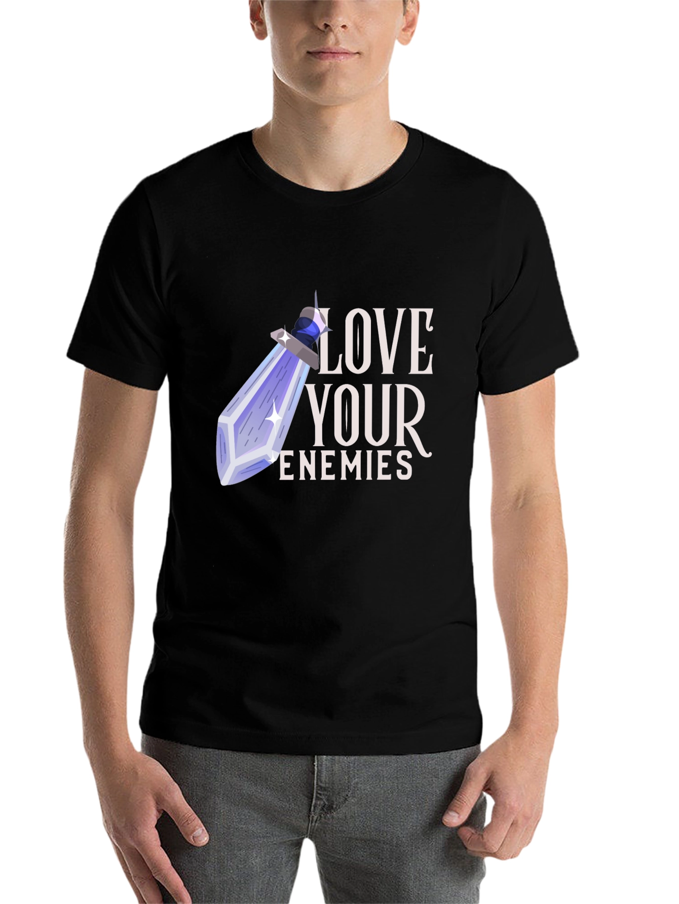 Black Love Your Enemies Potion Graphic Tee view 7