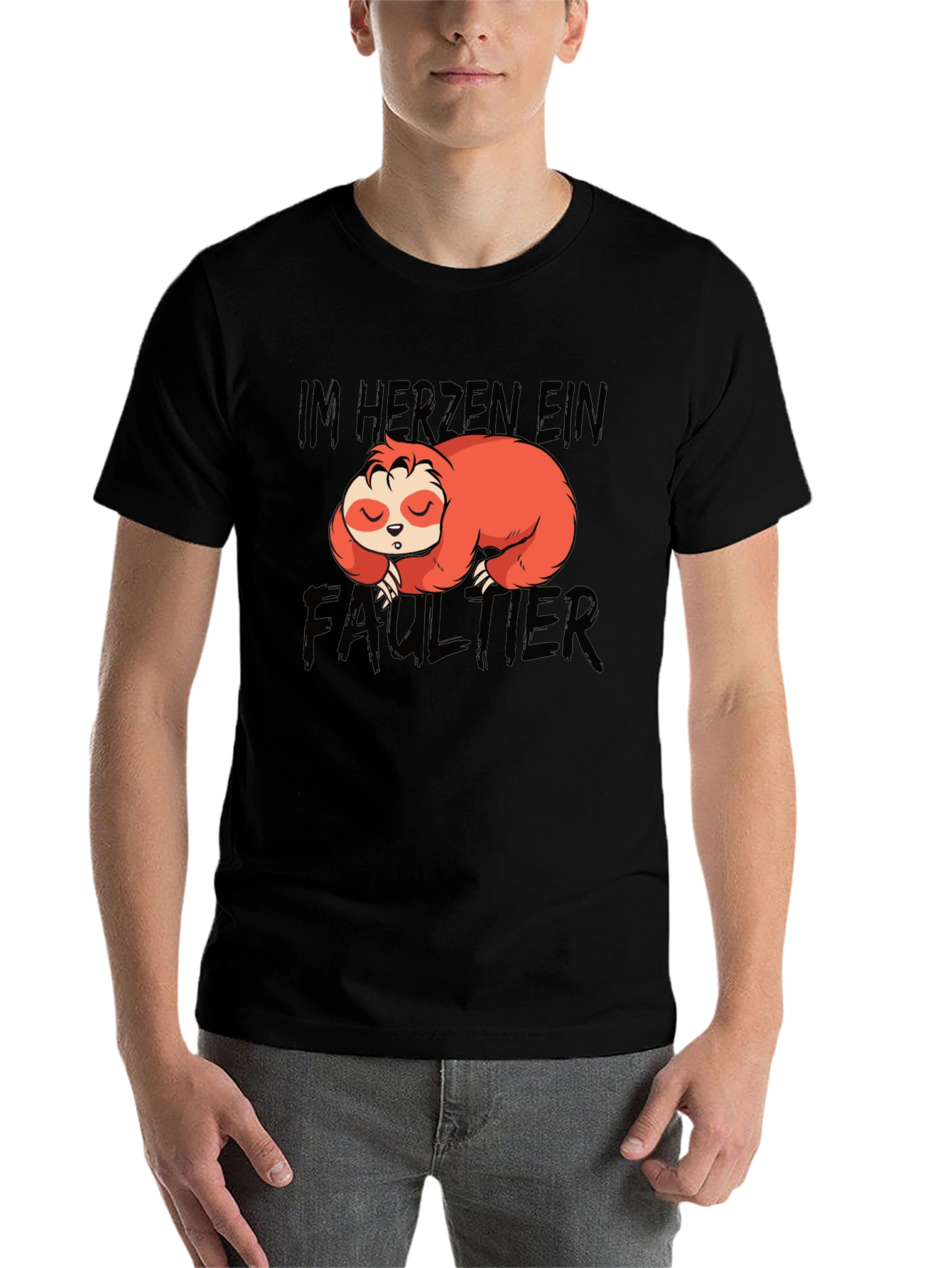 Black Im Herzen Ein Faultier Sloth Graphic T-Shirt view 7