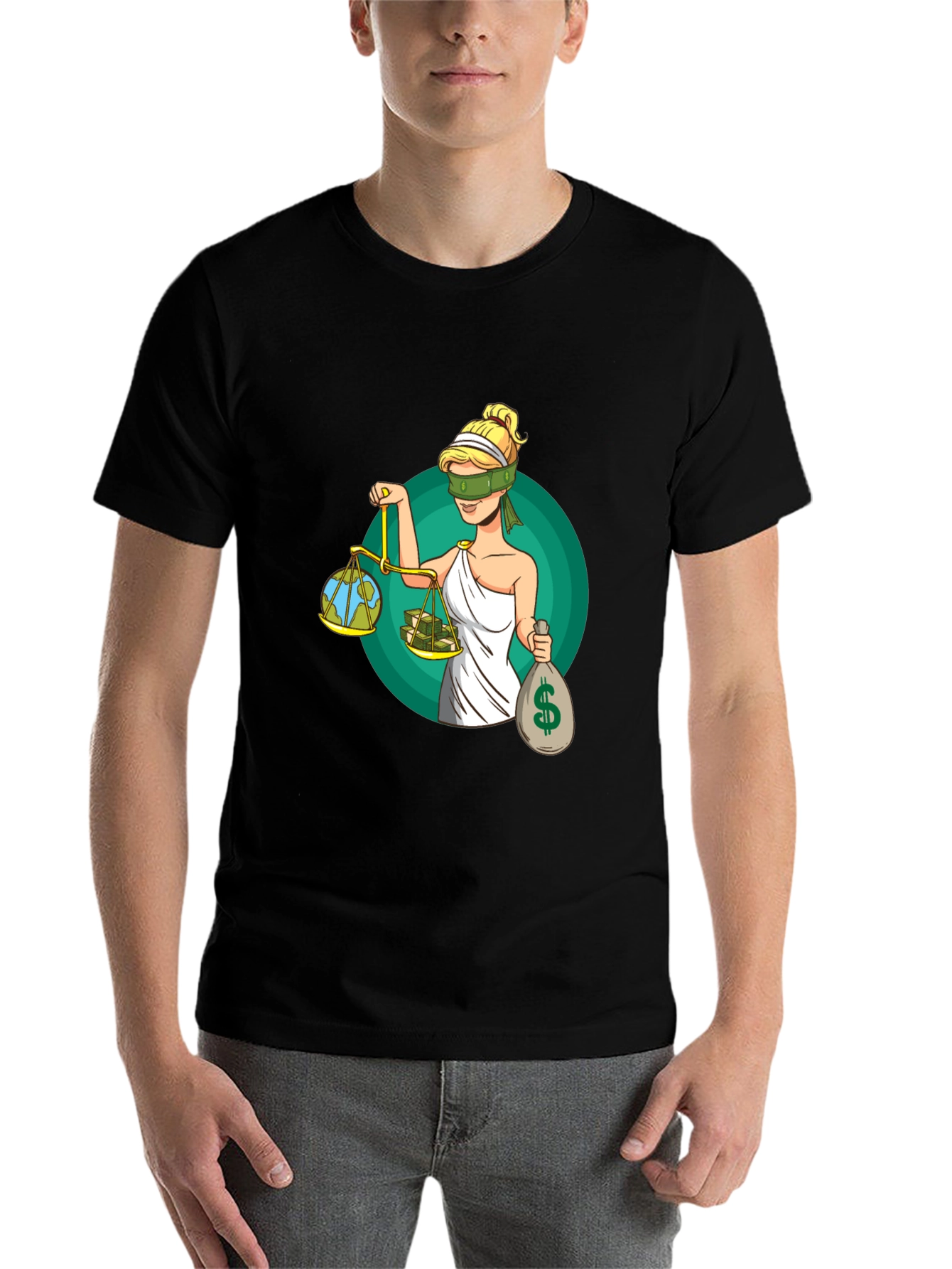 Black Justice T-Shirt - Balance of Earth and Money view 7
