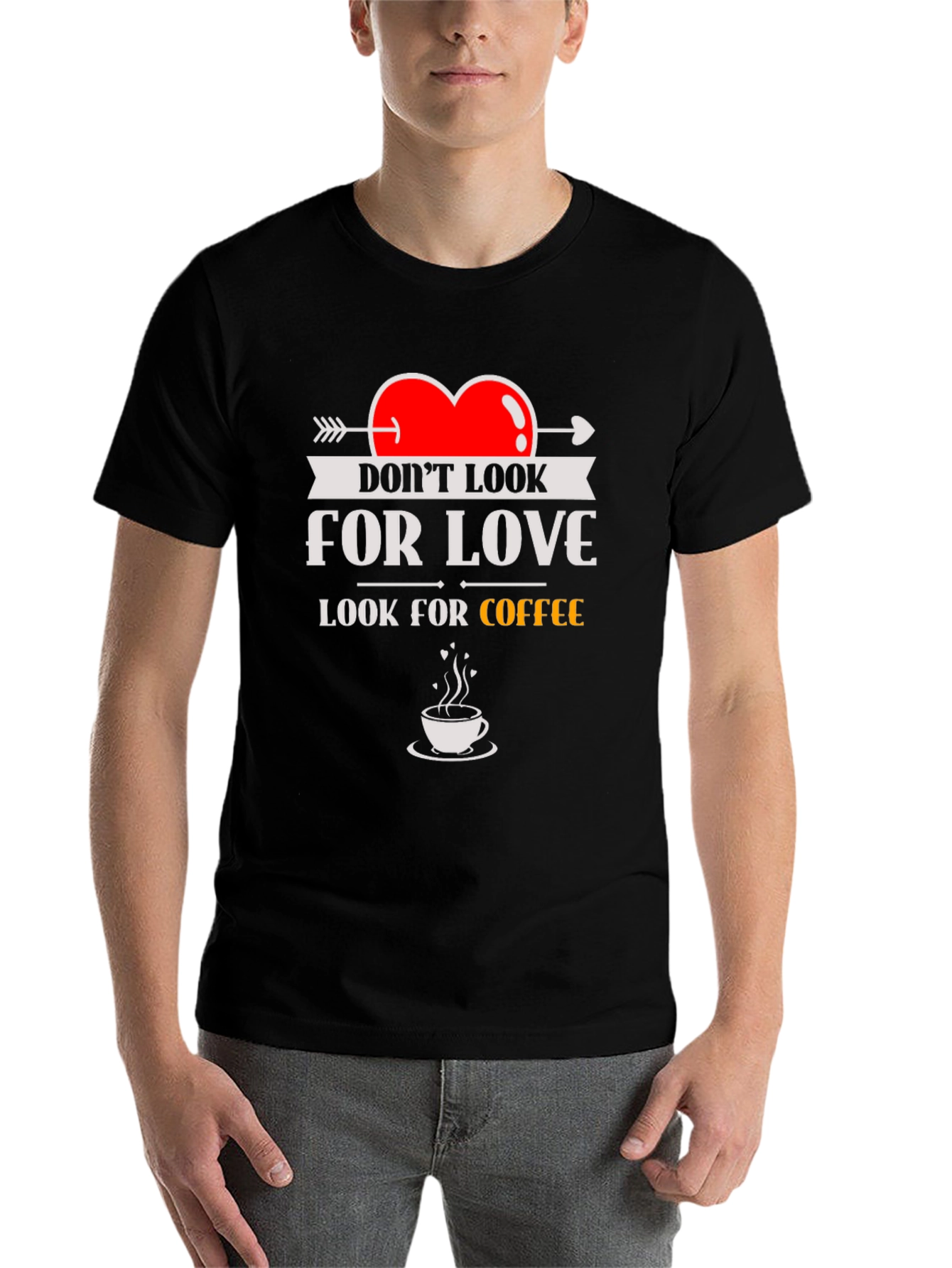 Black Look for Coffee T-Shirt - Funny Novelty Tee view 7