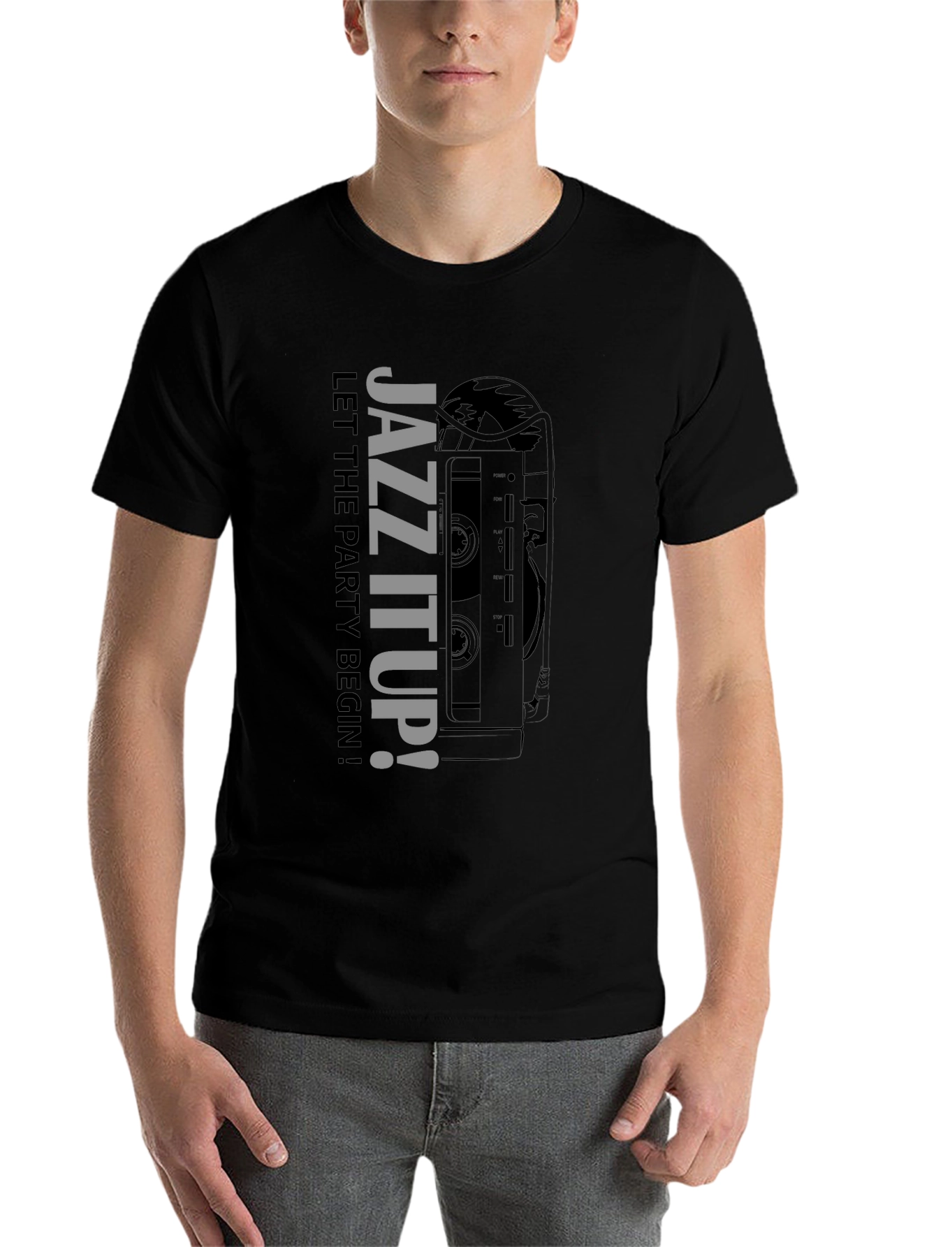 Black Jazz It Up! Graphic Print Crew Neck T-Shirt view 7