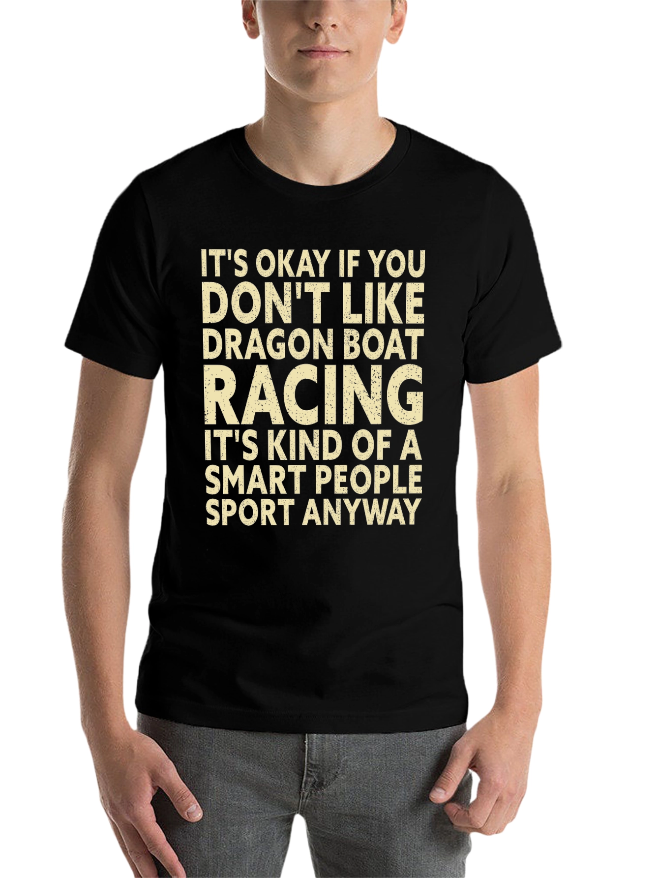 Black Dragon Boat Racing Smart People Sport T-Shirt view 7