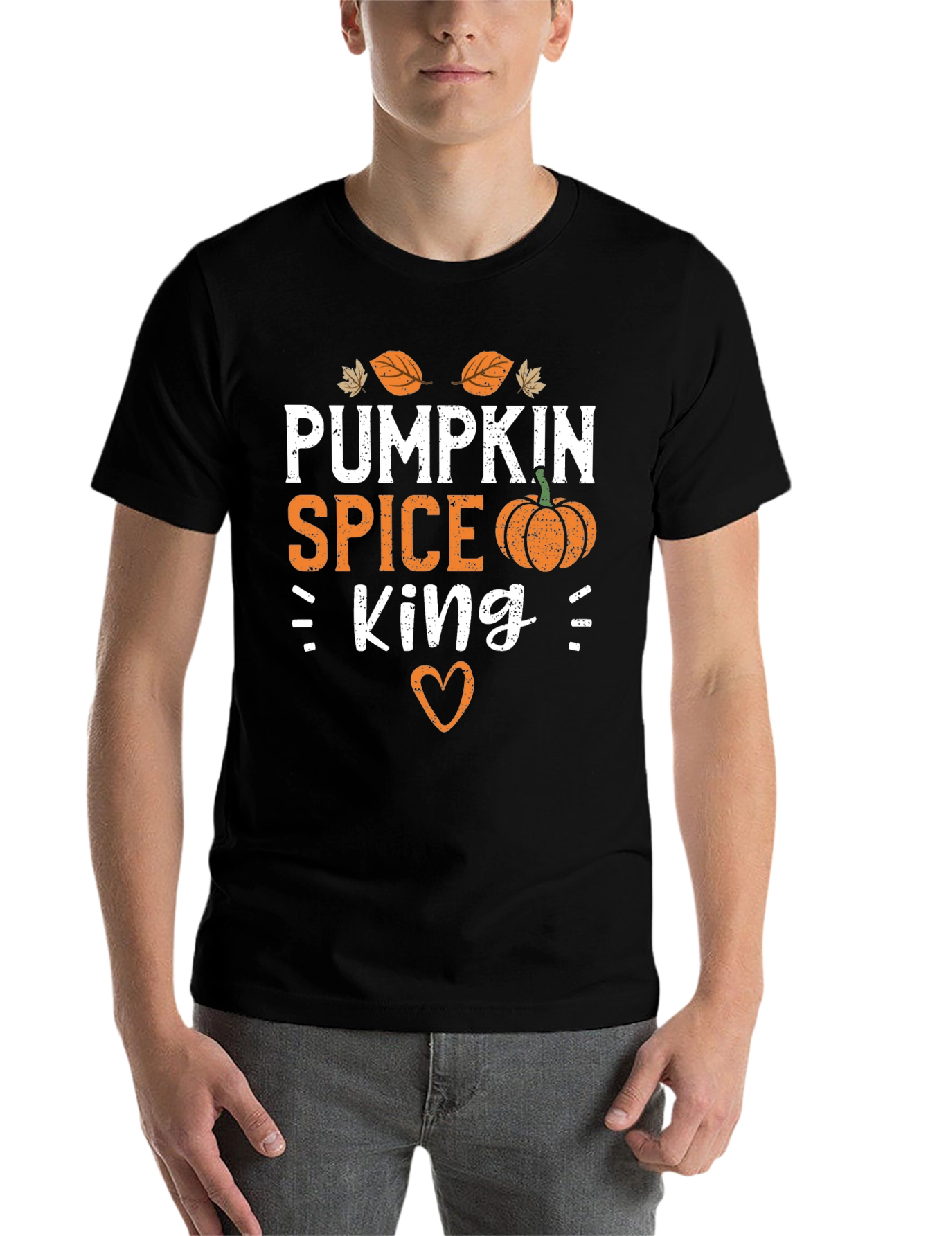 Black Pumpkin Spice King Graphic T-Shirt view 7
