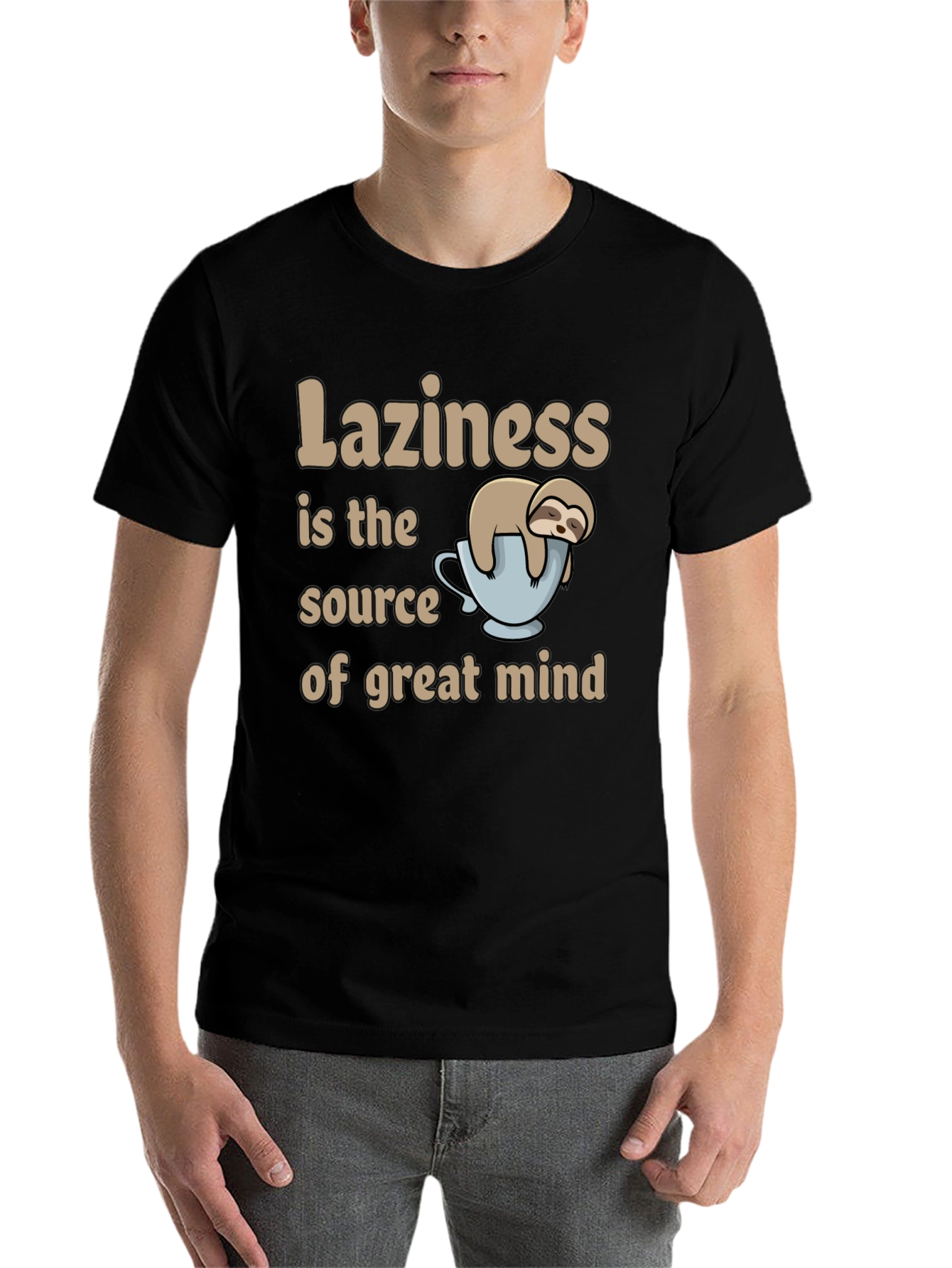Black Laziness is the Source of Great Mind Graphic T-Shirt view 7