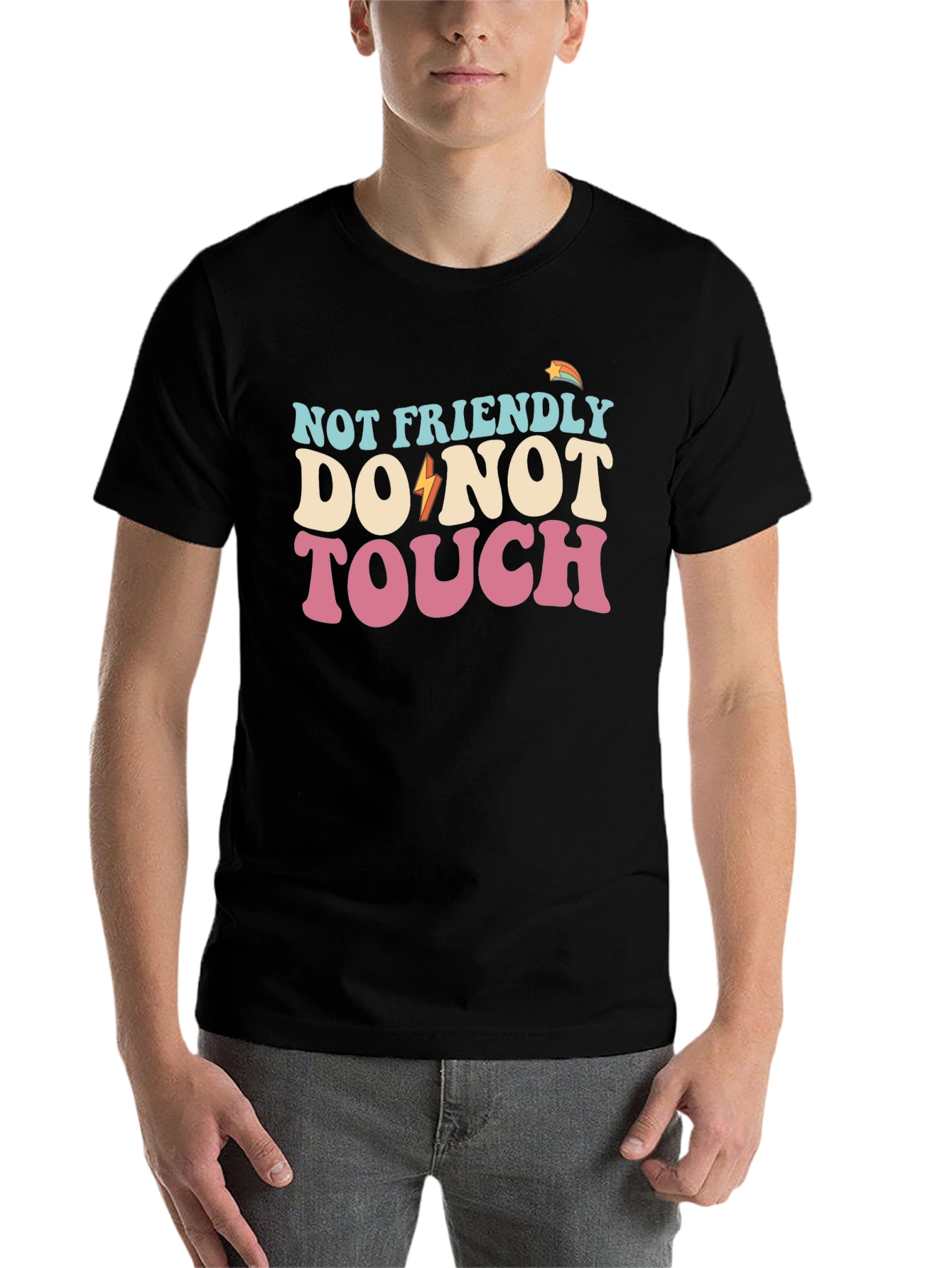 Black Not Friendly Graphic Tee - Unisex view 7