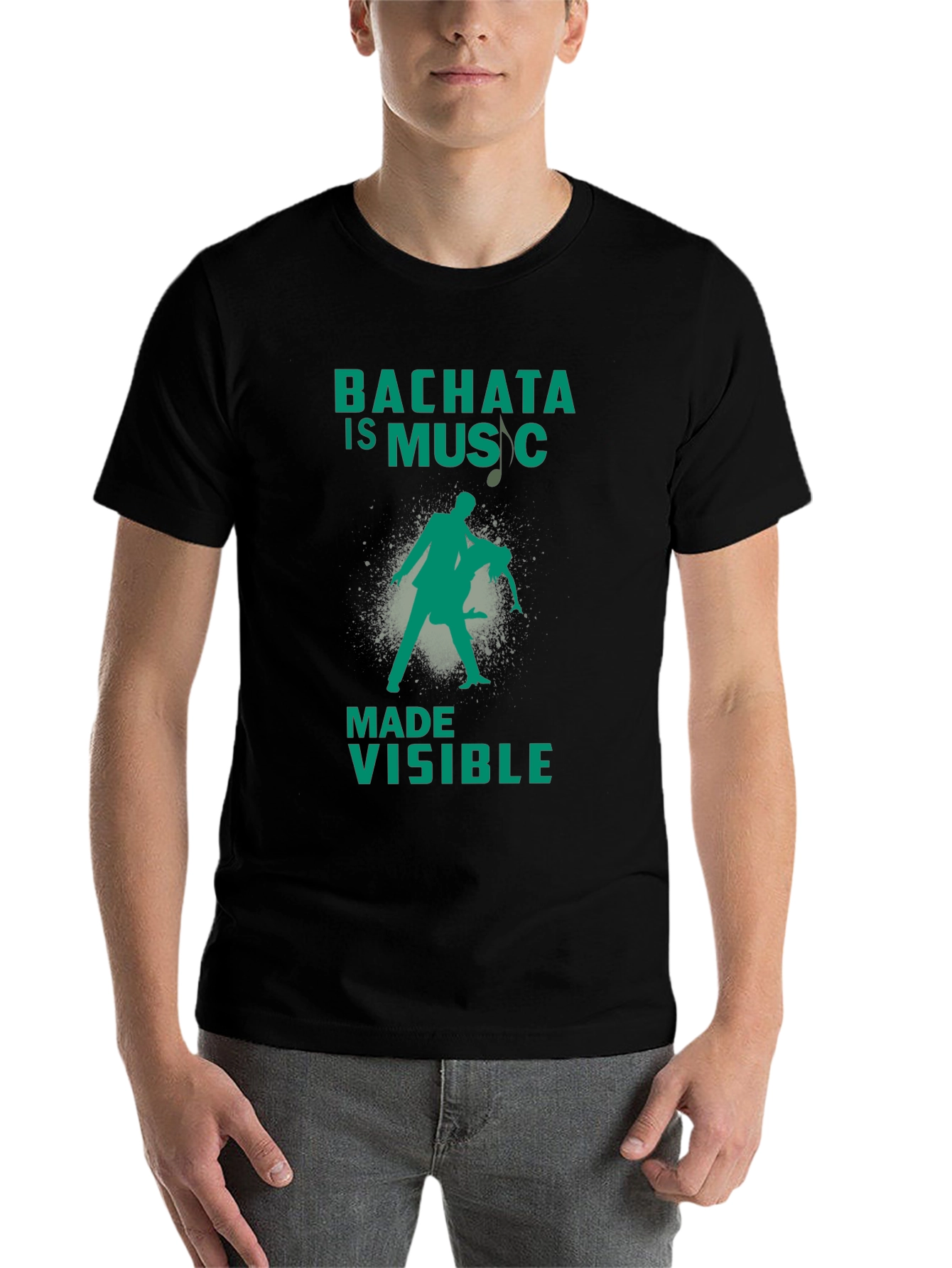 Black Bachata Is Music Made Visible Graphic T-Shirt view 7