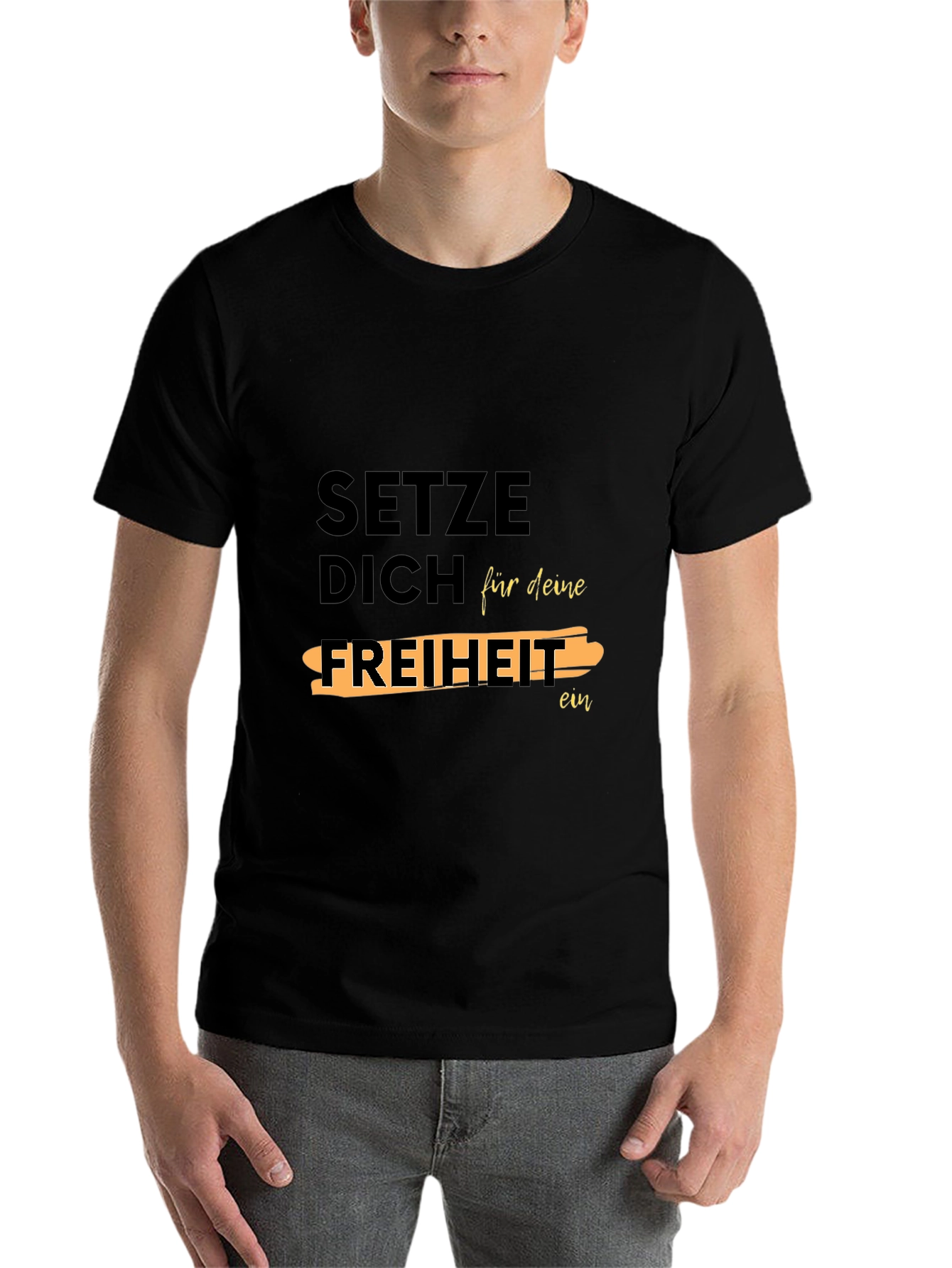 Black Setze Dich Für Deine Freiheit Ein T-Shirt view 7