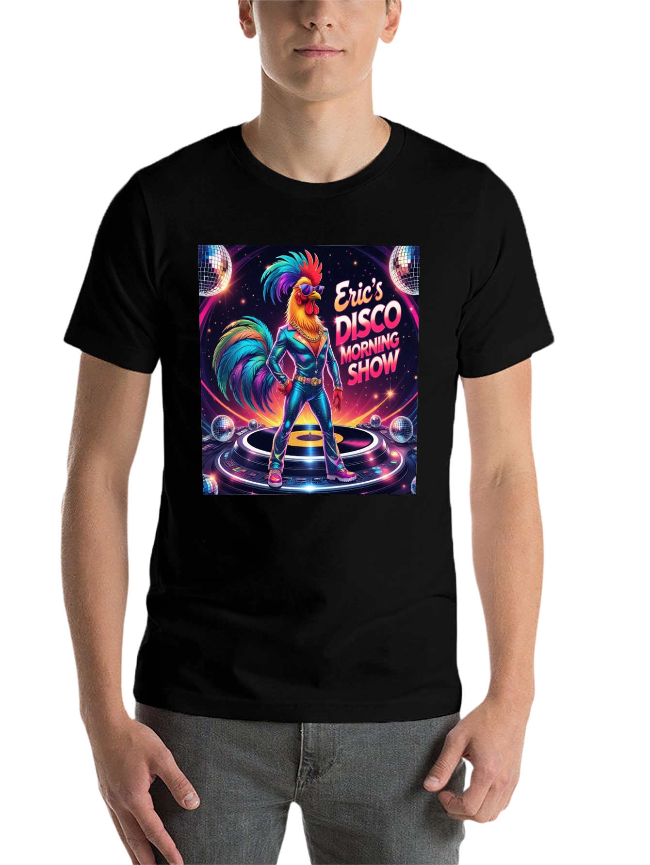 Black Eric's Disco Morning Show Graphic T-Shirt view 7