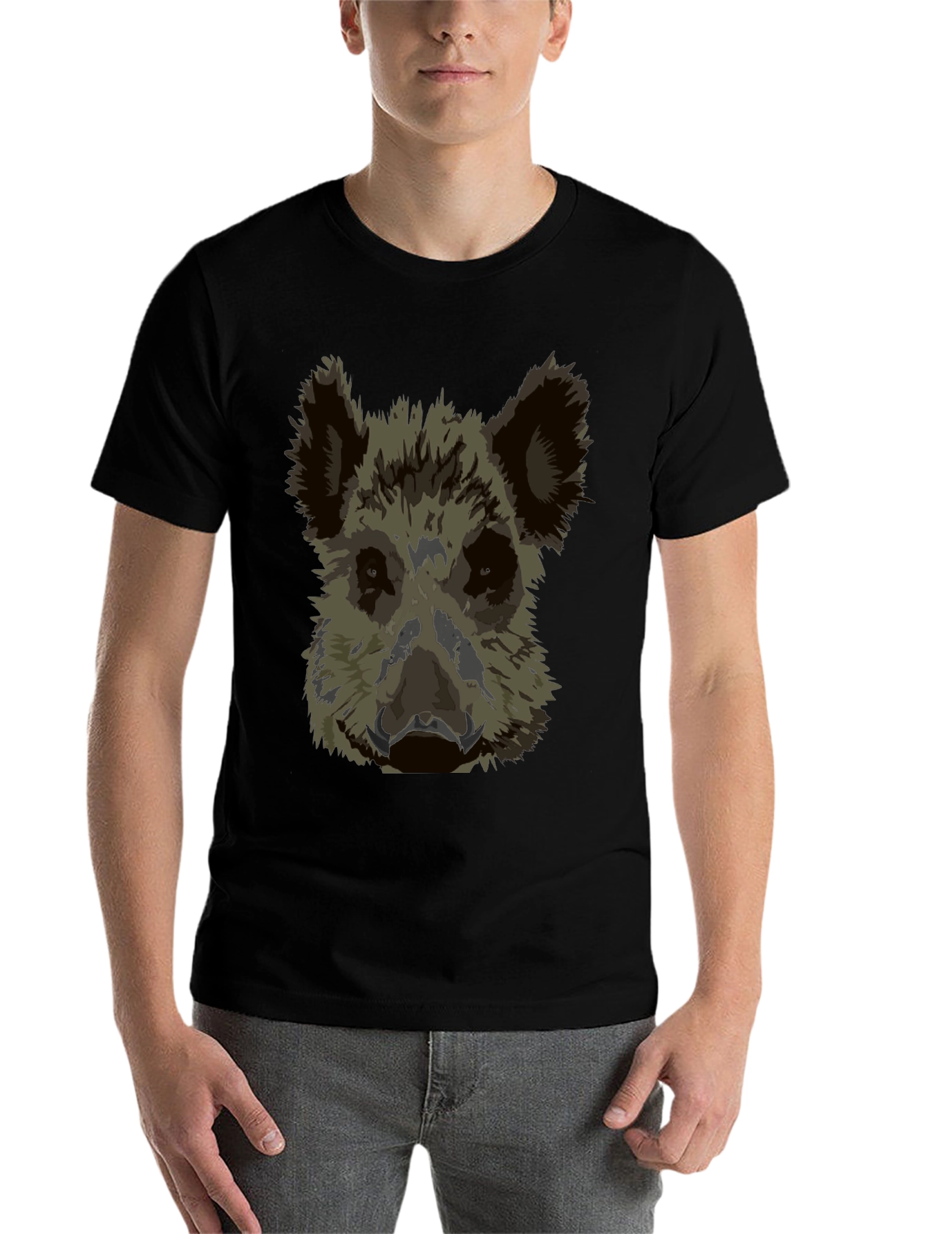 Black Wild Boar Graphic Tee - Black Cotton T-Shirt view 7