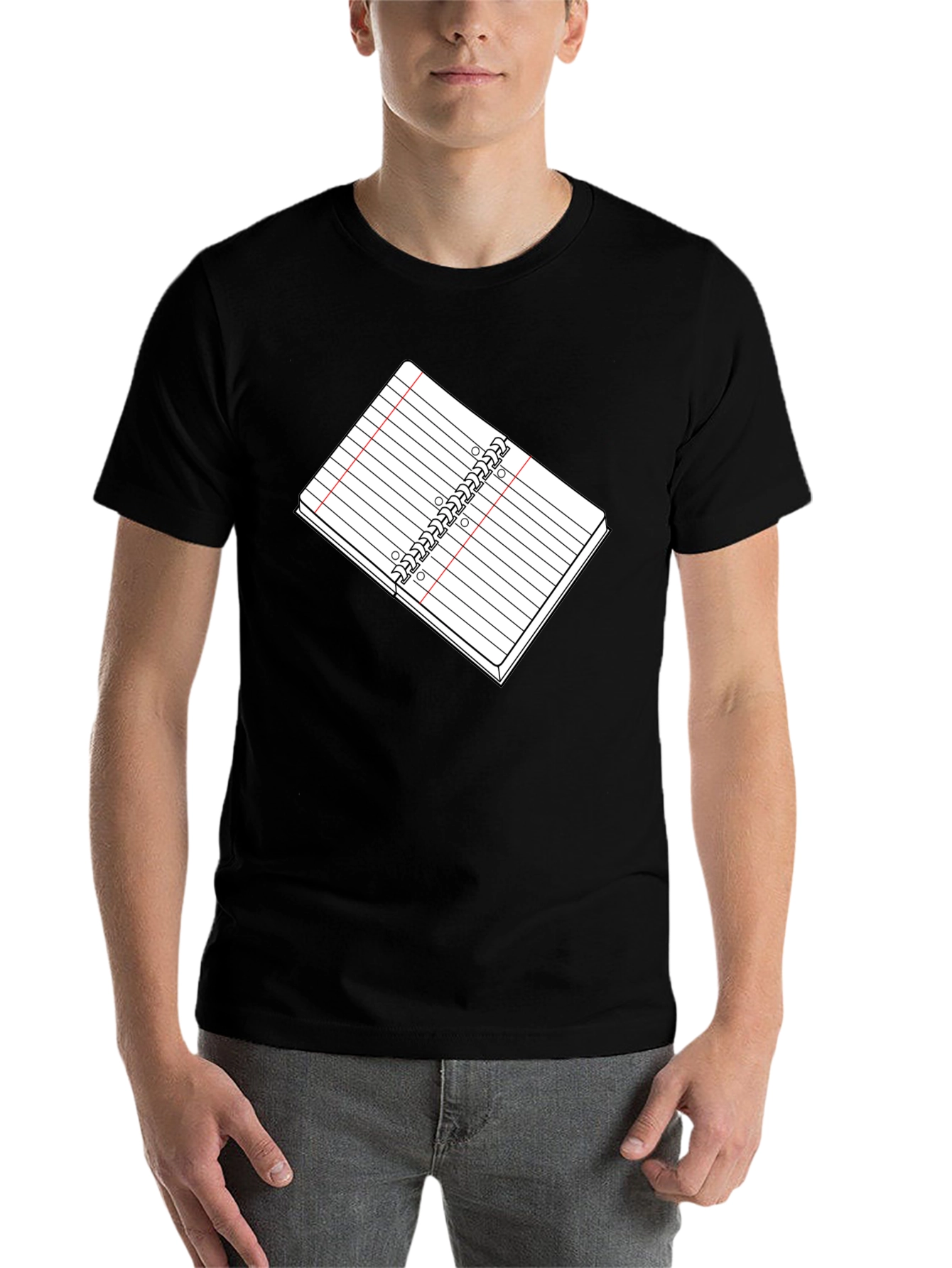 Black Notebook Graphic Tee - Black Cotton T-Shirt view 7
