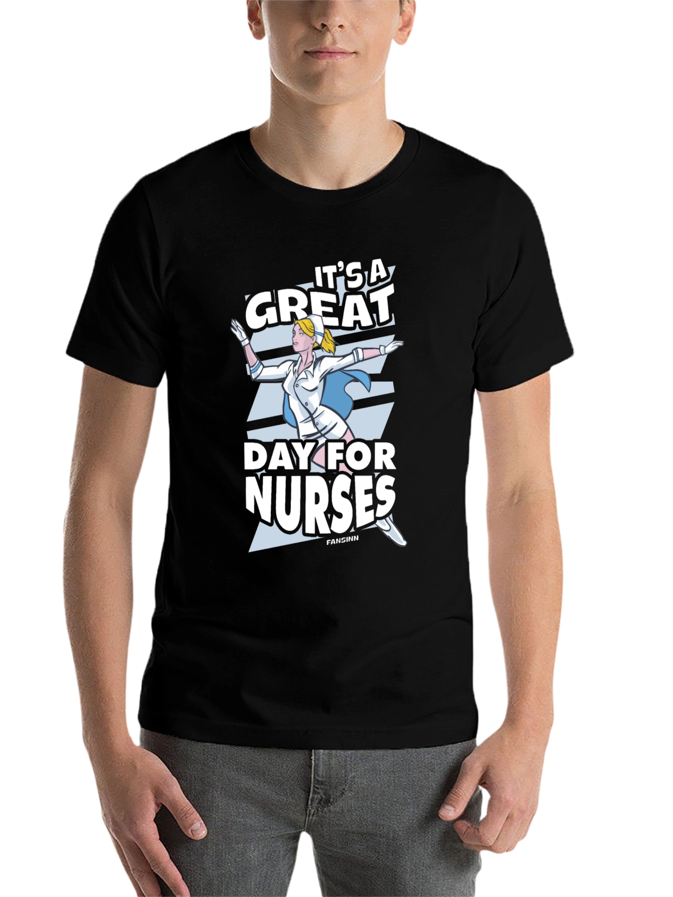 Black It's a Great Day For Nurses T-Shirt view 7