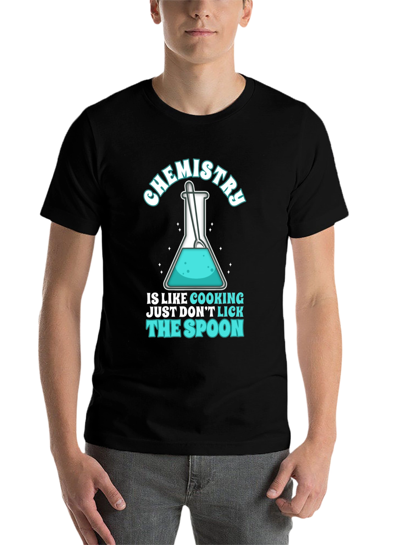Black Chemistry Cooking T-Shirt - Don't Lick The Spoon view 7